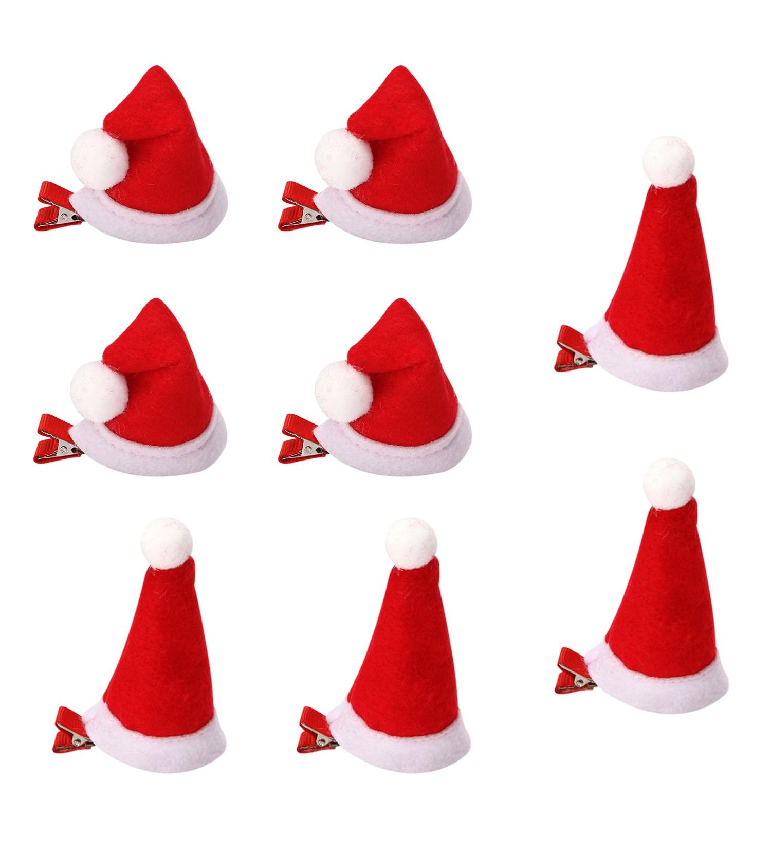 JNAWA 4 Pairs Christmas Hat Hair Clips Lovely Santa Hat Hair Barrettes Santa Cosplay Hair Clip Holiday Hair Decorations for Kids Adult Xmas Costume - Buy Online on GoSupps.com