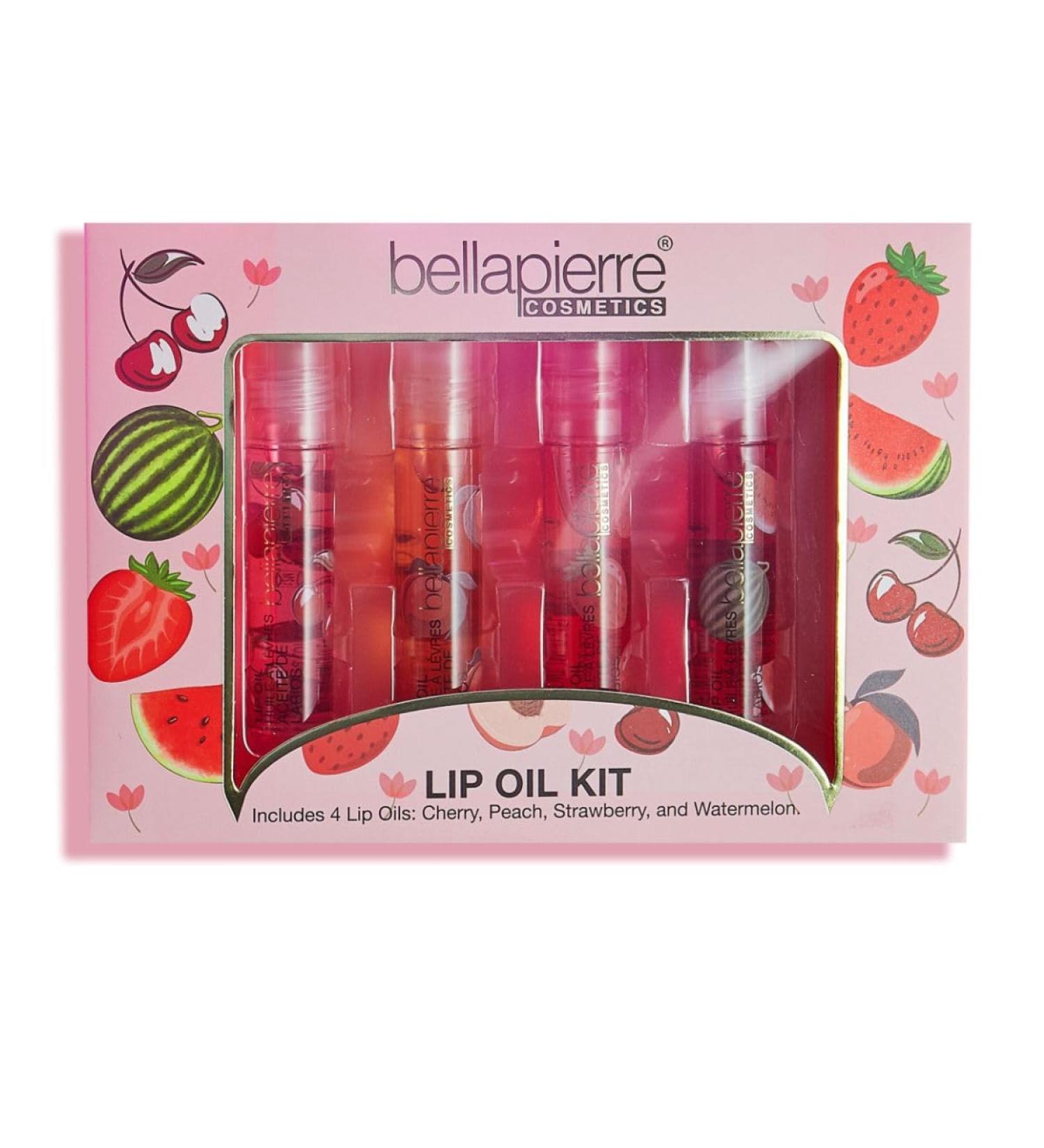 Bellapierre Cosmetics 4-Piece Natural Lip Oil Kit | Moisturizing Fruit-Flavored Lip Gloss Set with Rollerball Applicator | Shop Internationally - Buy Online on GoSupps.com