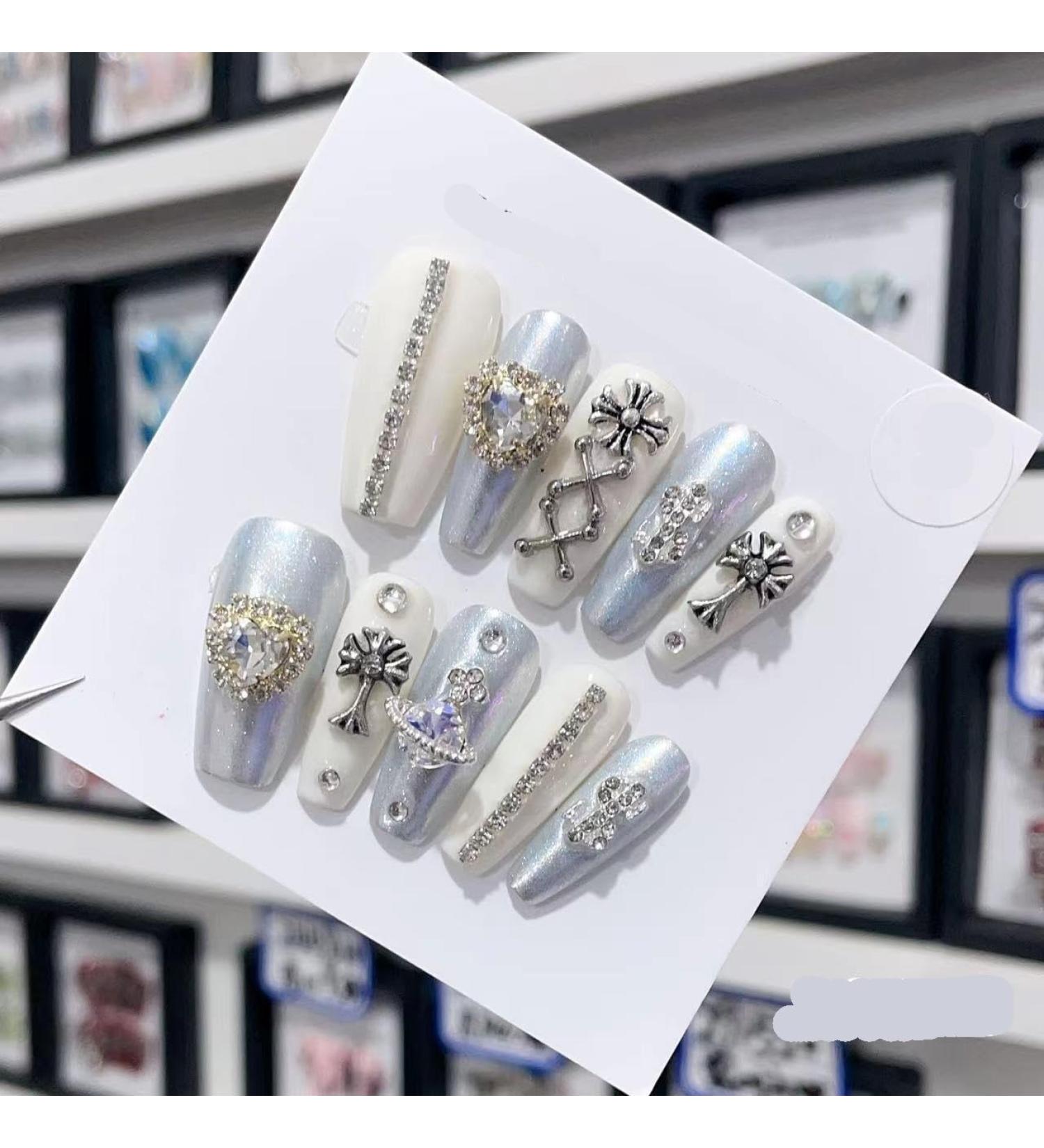 Removable and wearable nail art French Almond Ombre Handmade Press On Nails Long Acrylic False Nail Tips InNail (Color : 29153 Size : XS) - Buy Online on GoSupps.com