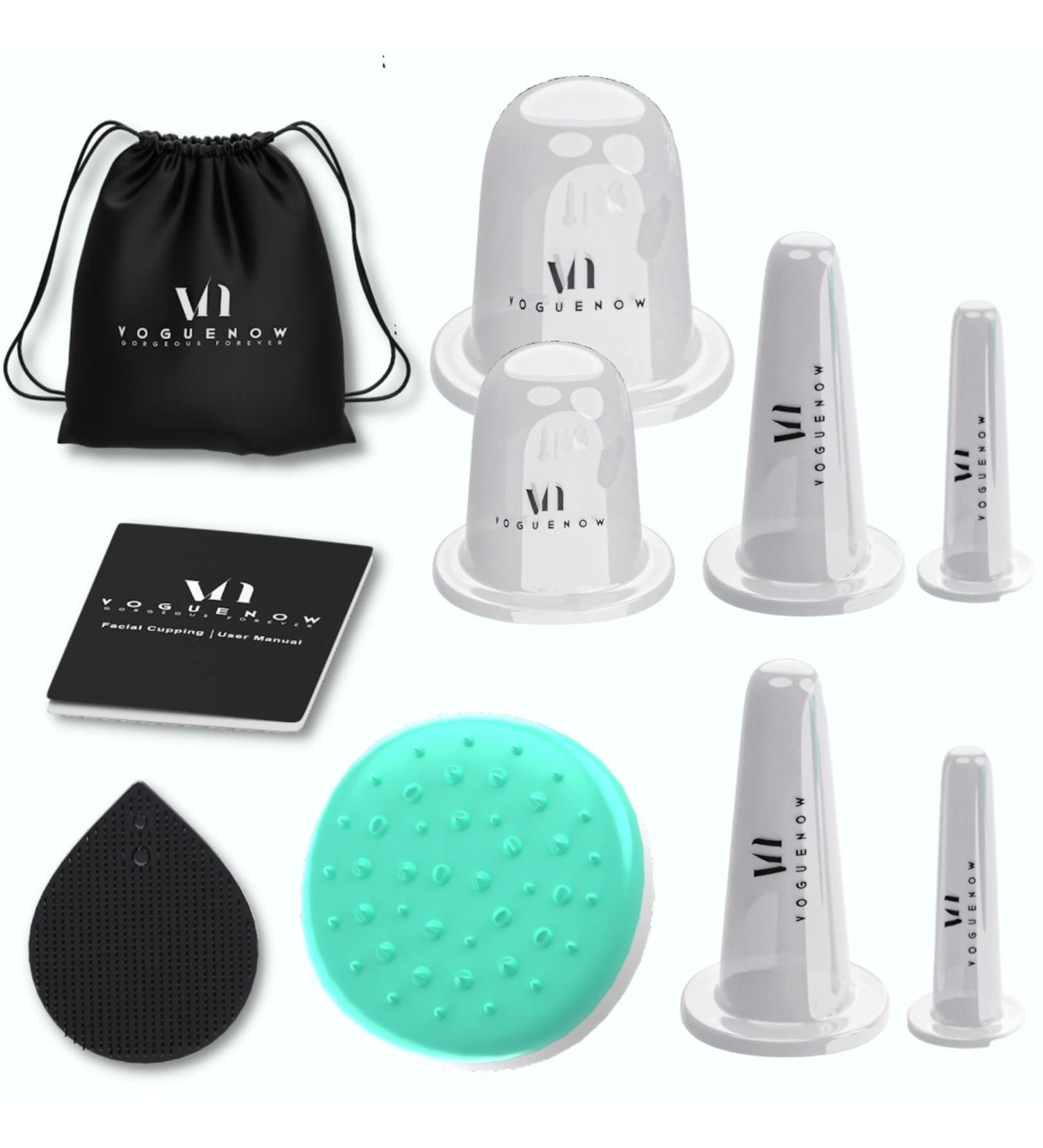 FDA Registered Silicone Cupping Therapy 8-Piece Set for Anti Aging, Anti Cellulite & Skin Rejuvenation | Facial & Body Massage Cups with Free Anti Cellulite Brush - Buy Online on GoSupps.com