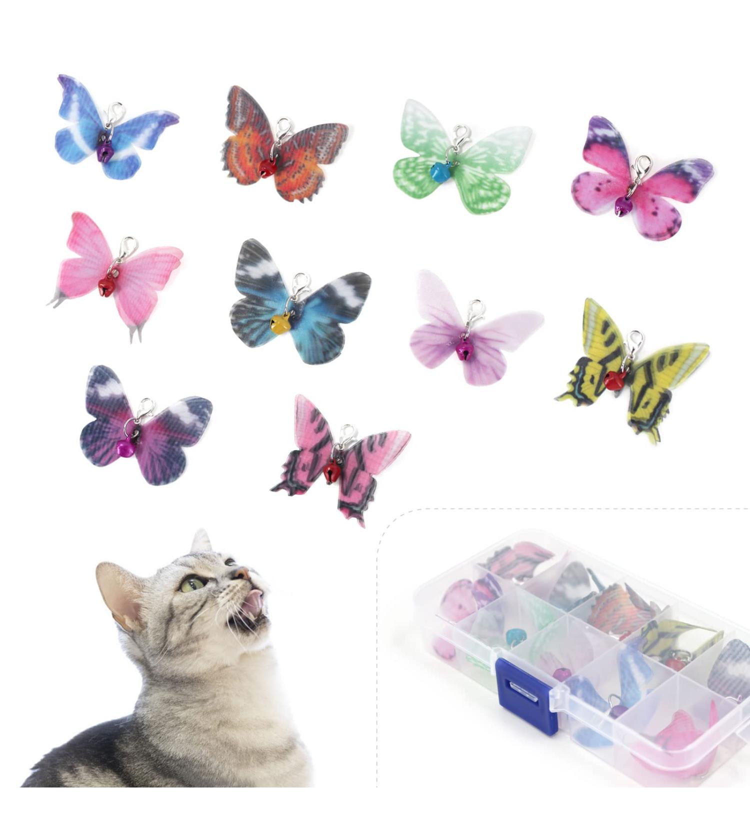 Shop Songway 10-Piece Butterfly Cat Toys - Interactive Replacement Pendants with Bells for Kittens & Cats - Buy Online on GoSupps.com