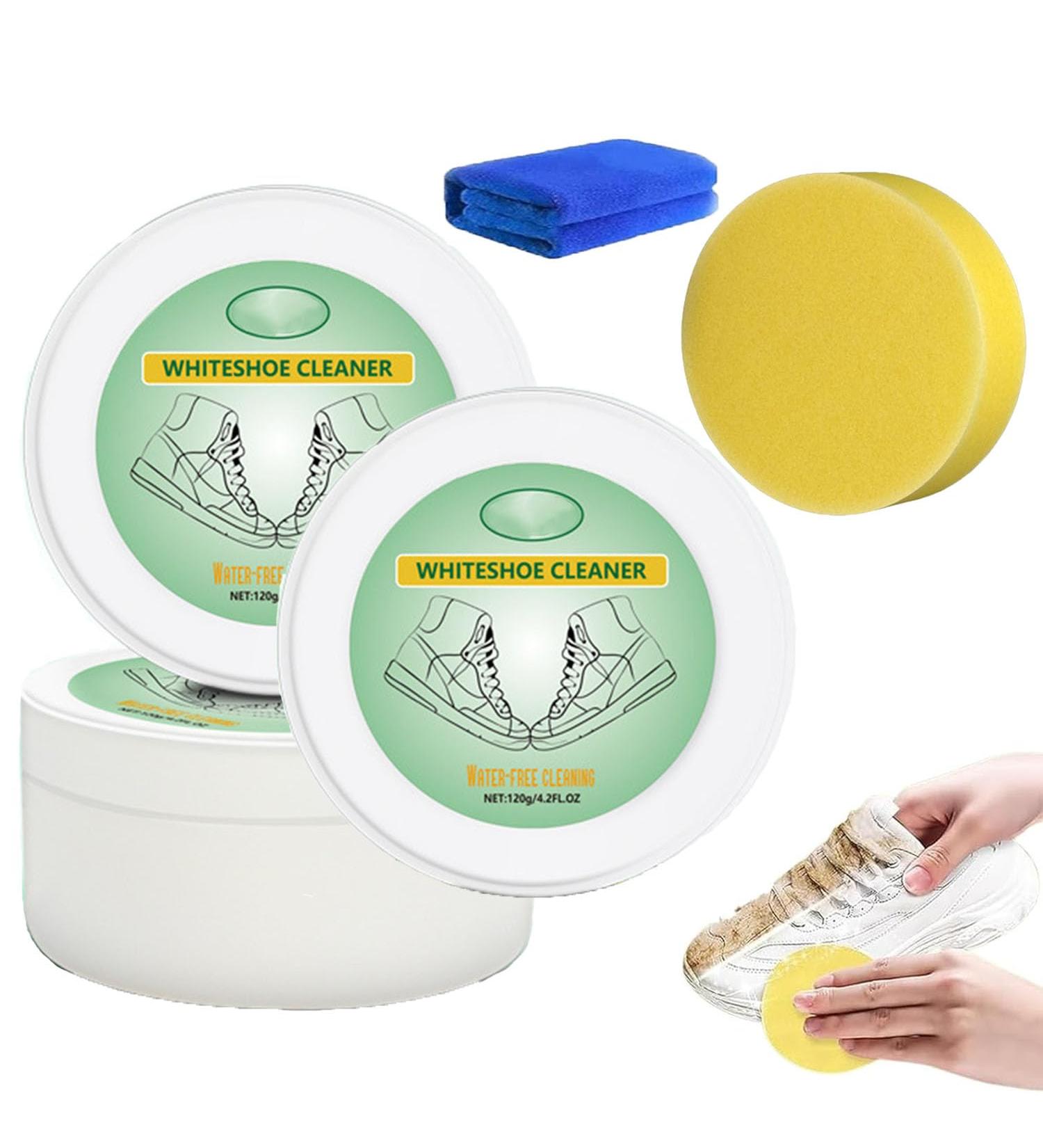 Multi-Functional Cleaning and Stain Removal Cream 2024 New White Shoe Cleaner Water-Free Cleaning Cream with Sponge (2PCS) - Buy Online on GoSupps.com