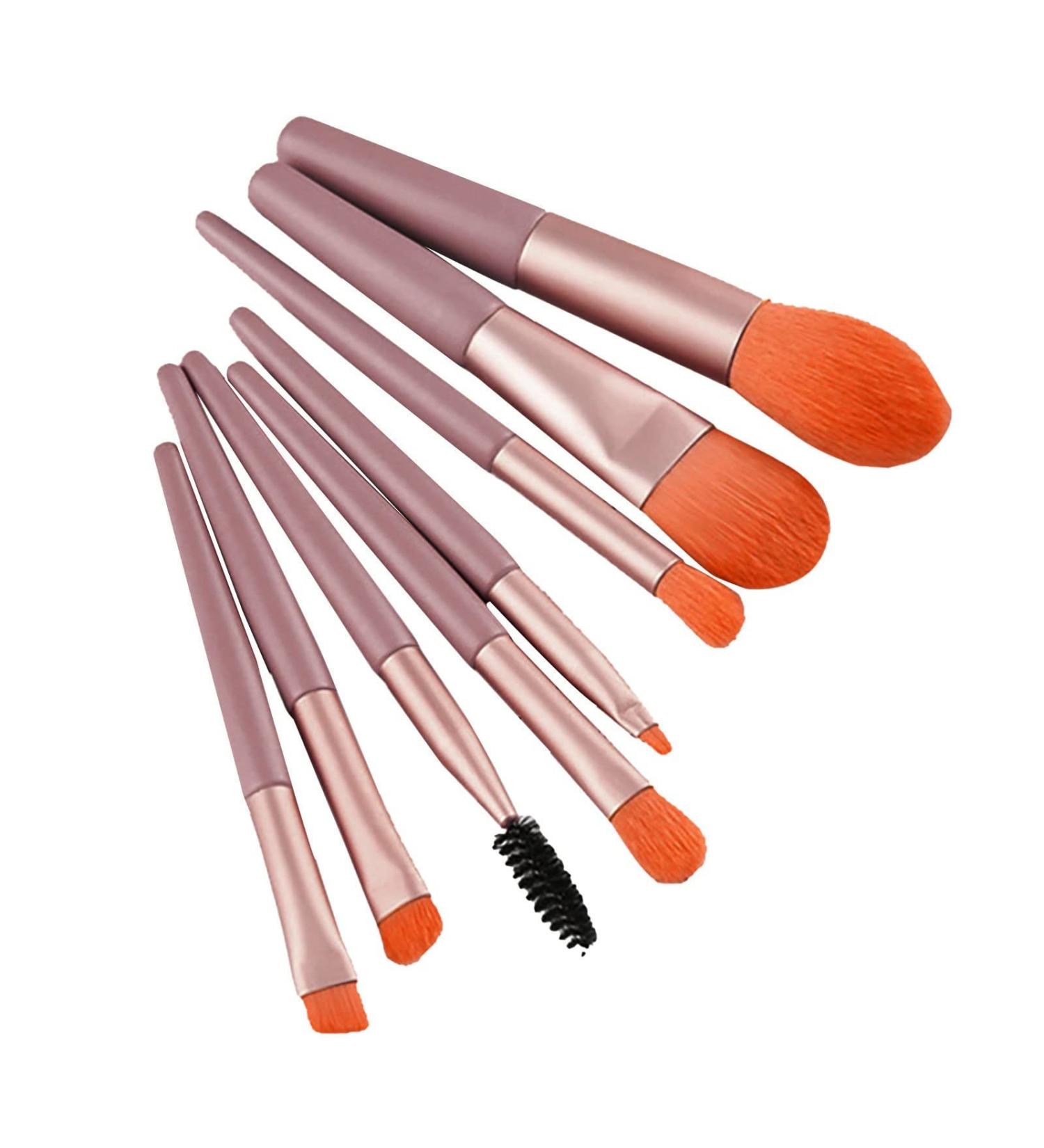 Mini Makeup Brushes Set - 8pc Cosmetic Brush Kit in Blue & Pink | Perfect for Easy Cleaning & Travel - Buy Online on GoSupps.com
