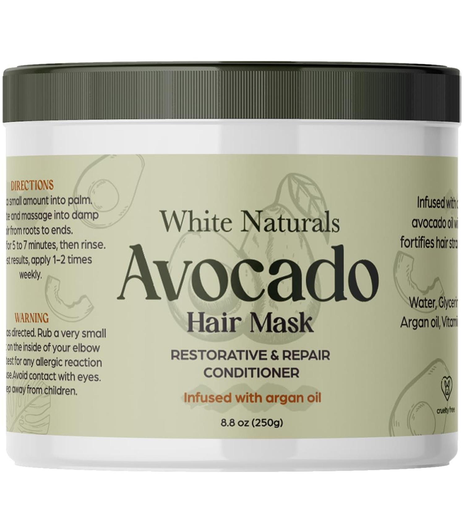 Sale! Avocado Hair Mask Deep Conditioning Tretment Avocado Cream Hair Mask With Coconut Oil Shea Butter Aragon Oil Avocado Oil and Other Vitamins - Buy Online on GoSupps.com