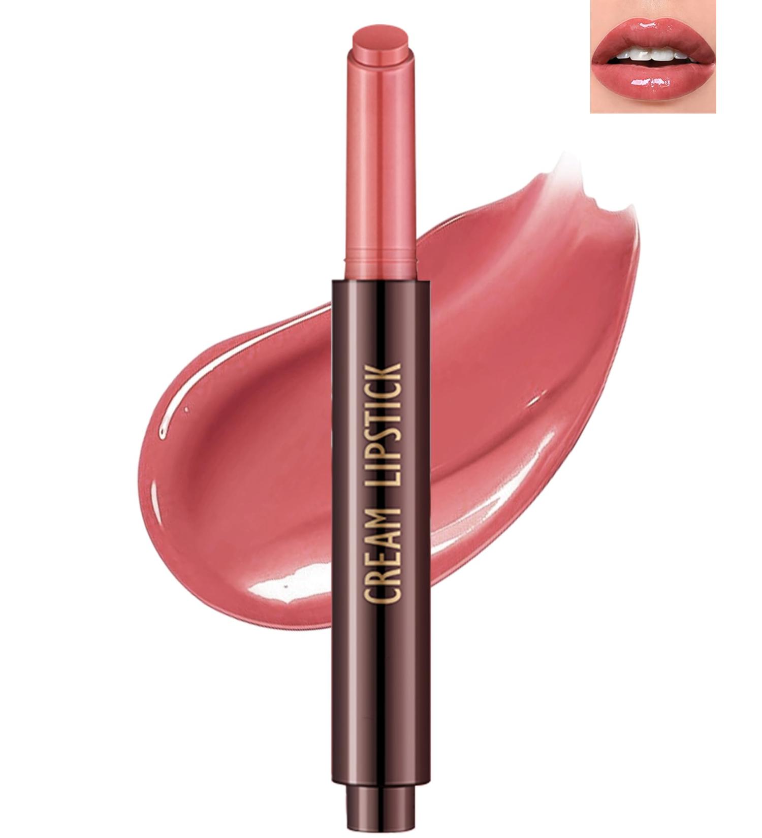 Hydrating Shimmer Lipstick & Moisturizing Jelly Lip Gloss | Long Lasting Waterproof Tint & Lip Stain Pen | Perfect Christmas Makeup Gift for Women - Shine Rose Red - Buy Online on GoSupps.com