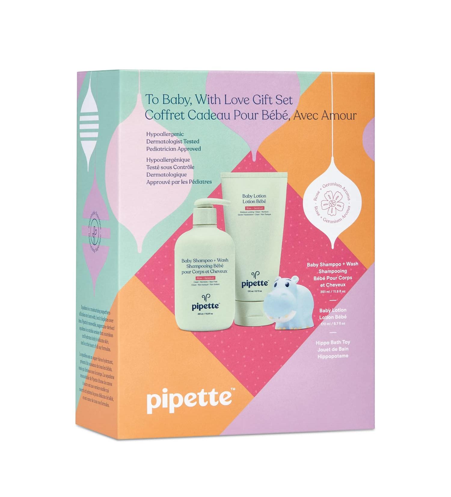 Baby Love Gift Set: Calming Bathtime Duo with Tear-Free Wash, Moisturizing Set with Plant-Derived Squalane, Rose + Geranium Aroma - 3-Piece Set - Buy Online on GoSupps.com