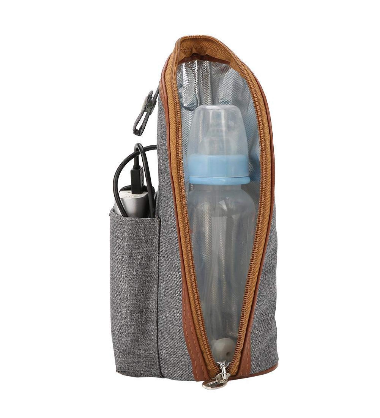 USB Heating Portable Baby Bottle Warmer - Travel Milk Warmer & Storage Bag - Buy Online on GoSupps.com