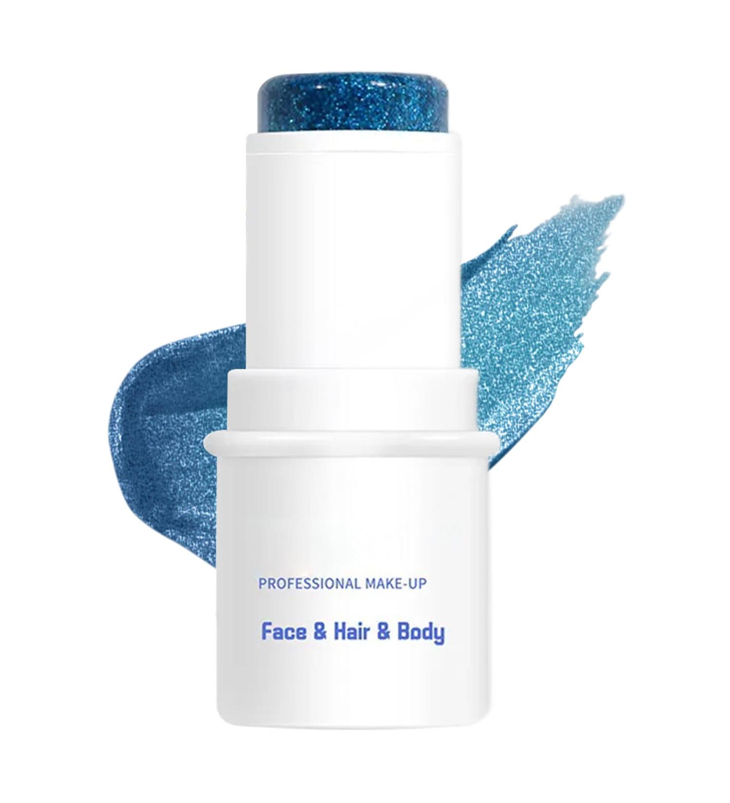 AIUEO Blue Body Glitter Stick | Holographic Mermaid Makeup & Halloween Face Paint | Chunky Glitter Sequin Stick - Buy Online on GoSupps.com