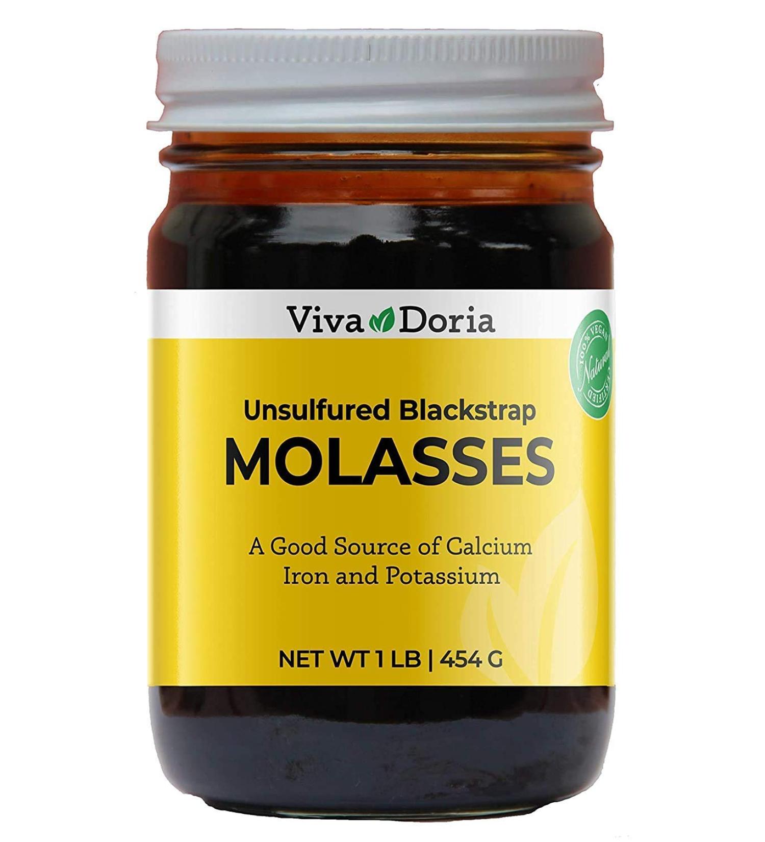 Viva Doria Natural Unsulfured Blackstrap Molasses - 1 lb Glass Jar - Buy Online on GoSupps.com