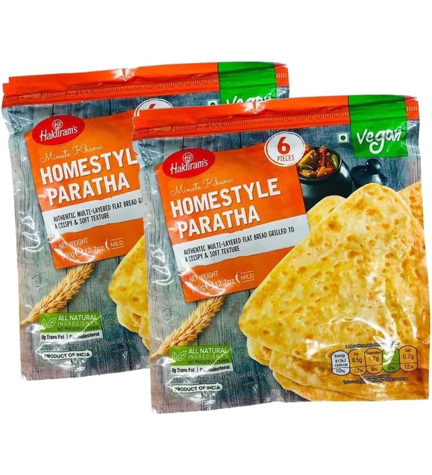 Haldiram's Homestyle Paratha| 6Pcs | 360G | Paratha | Ready to Eat | 100% Fresh | Indian Origin - B1G1 Pack - Buy Online on GoSupps.com