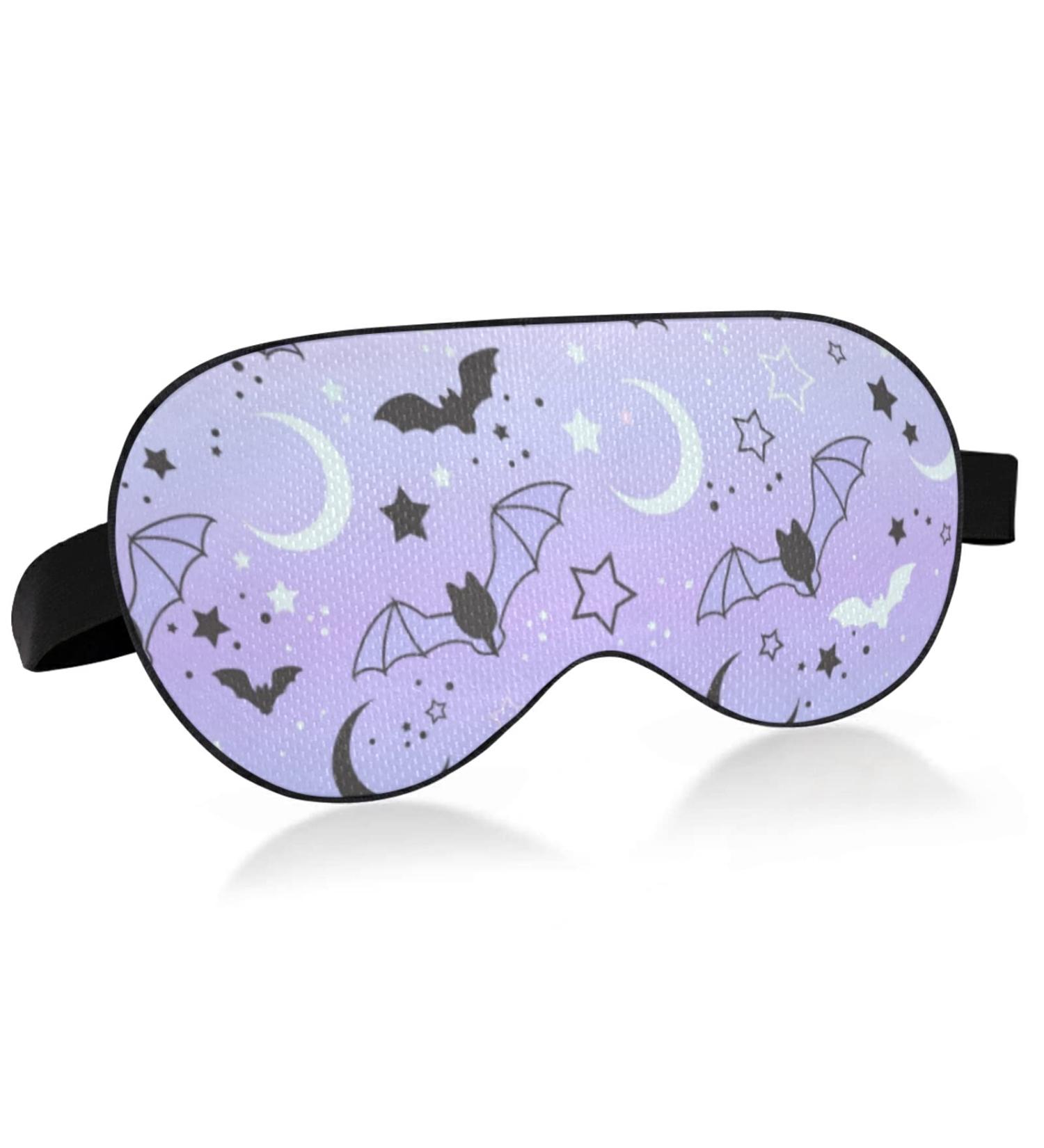 Kigai Cute Bats Starry Sky Eye Mask - Breathable Elastic Contoured Blindfold for Summer Rest - Ideal for Women & Men Travel - Buy Online on GoSupps.com