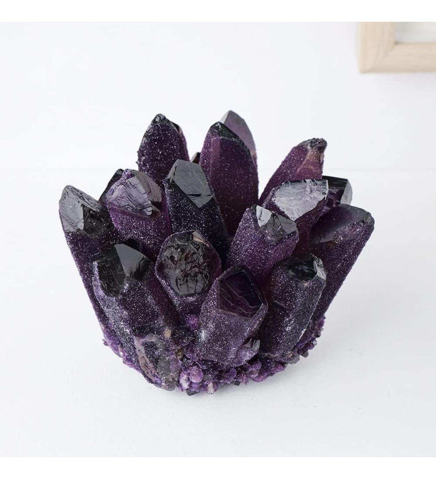 Natural Crystal Rough Home Natural Crystal Stone Purple Phantom Quartz Crystal Cluster Rock Stones Reiki Specimen Home Deco dingchi (Color : Purple Cluster Size : 300-400g) 300-400g Purple Cluster - Buy Online on GoSupps.com