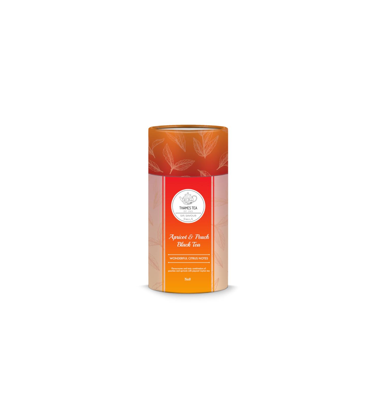 Thames Tea Premium Selection: Apricot & Peach Black Tea Tubebox | Luxury British Loose Leaf Fruit & Herbal Tea - Buy Online on GoSupps.com