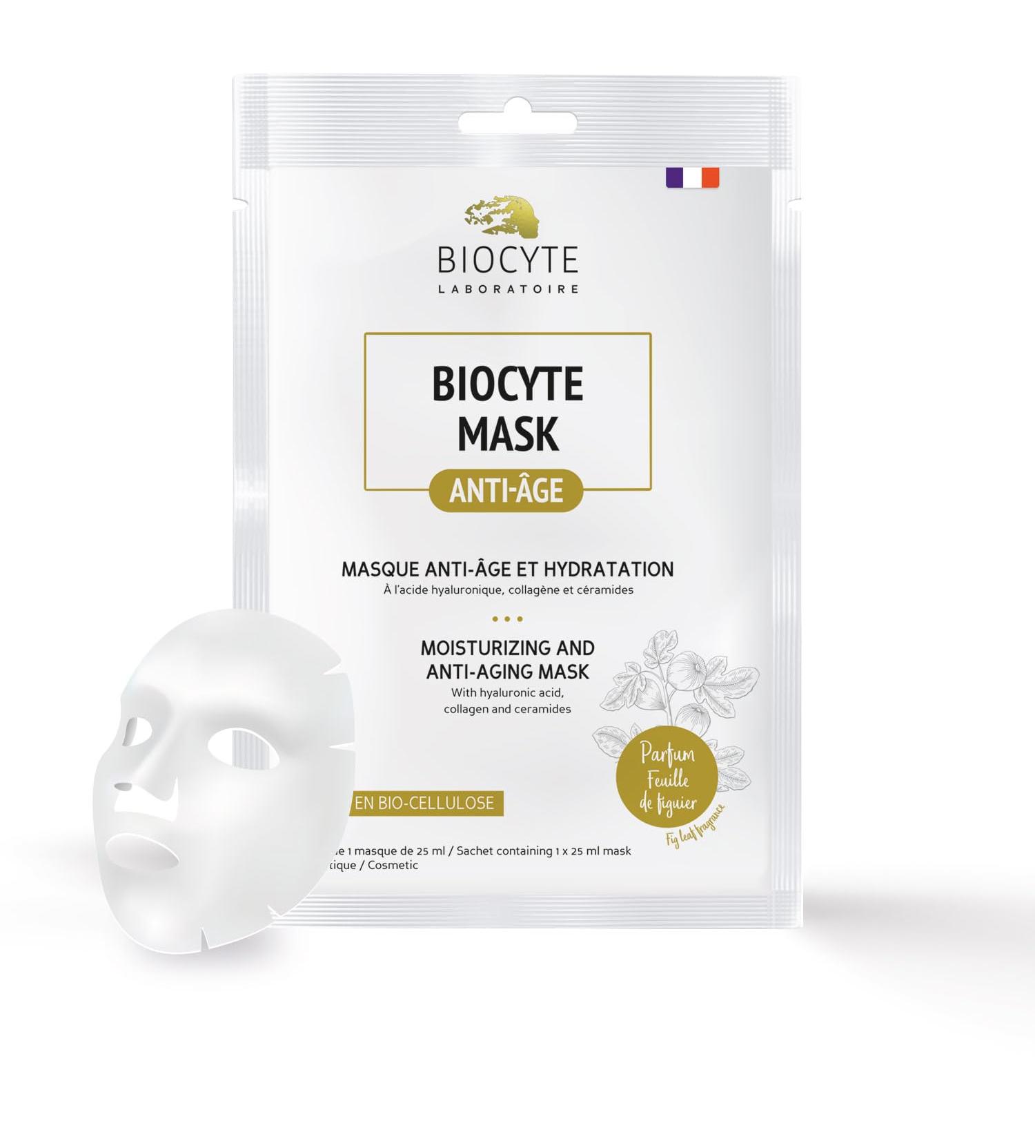 BIOCYTE Collagen Mask - Plumped Skin Moisturizing Reduced Wrinkles - Hyaluronic Acid Collagen Ceramides - 1 Biocellulose Mask - Apply Once a Week - Buy Online on GoSupps.com