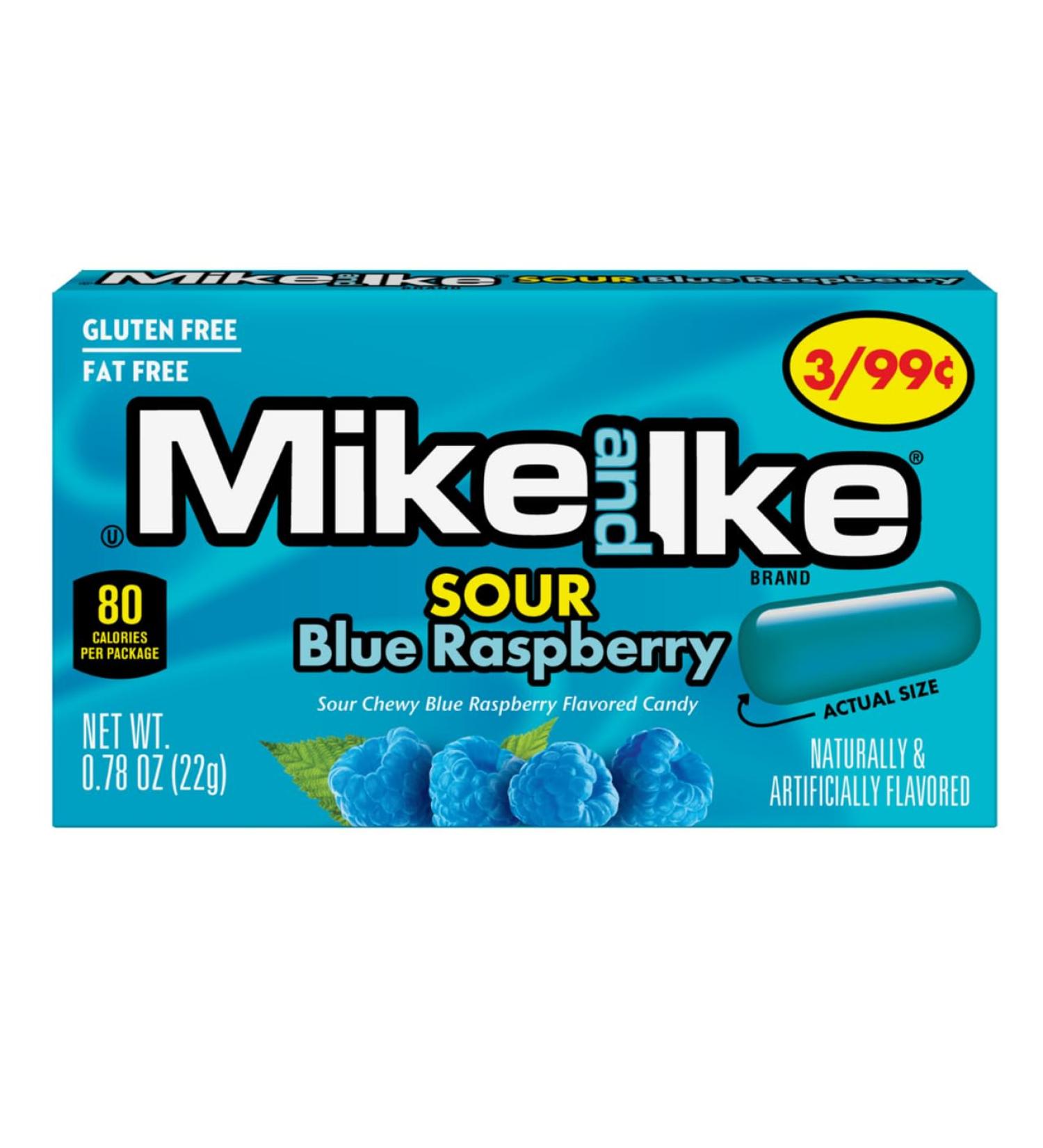 Broadway candy Mike And Ike Sour Blue Framboise 12 x 22 g
