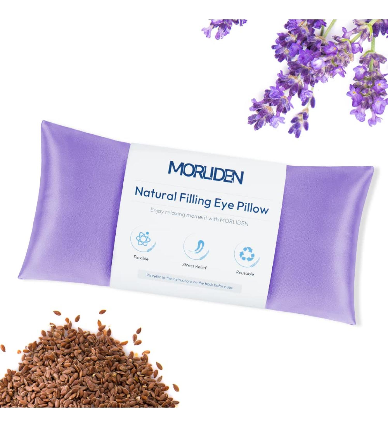 Lavender Eye Pillow for Relaxation and Meditation - Microwavable Weighted Aromatherapy Compress in Light Purple - Buy Online on GoSupps.com