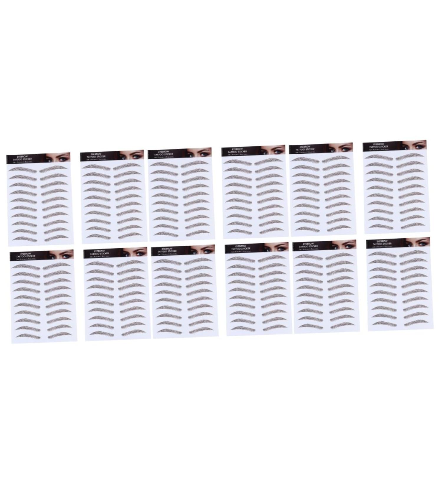 FOMIYES 12 Pcs Eyebrow Stickers Makeup Stickers Hair Eyebrows Brown Imitation Eyebrow Stencil Make up 3d - Buy Online on GoSupps.com