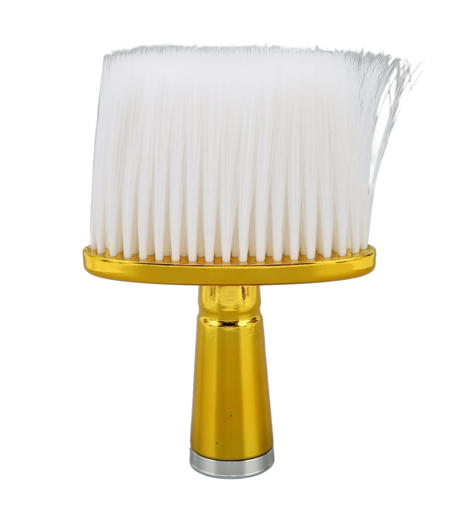 Neck Face Duster Brush Yellow Neck Duster with Electroplated Handle for Hair Cutting Skin Friendly Soft Bristles Brush for Removing Loose Hair Barber Cleaning Brush for Salon Home - Buy Online on GoSupps.com