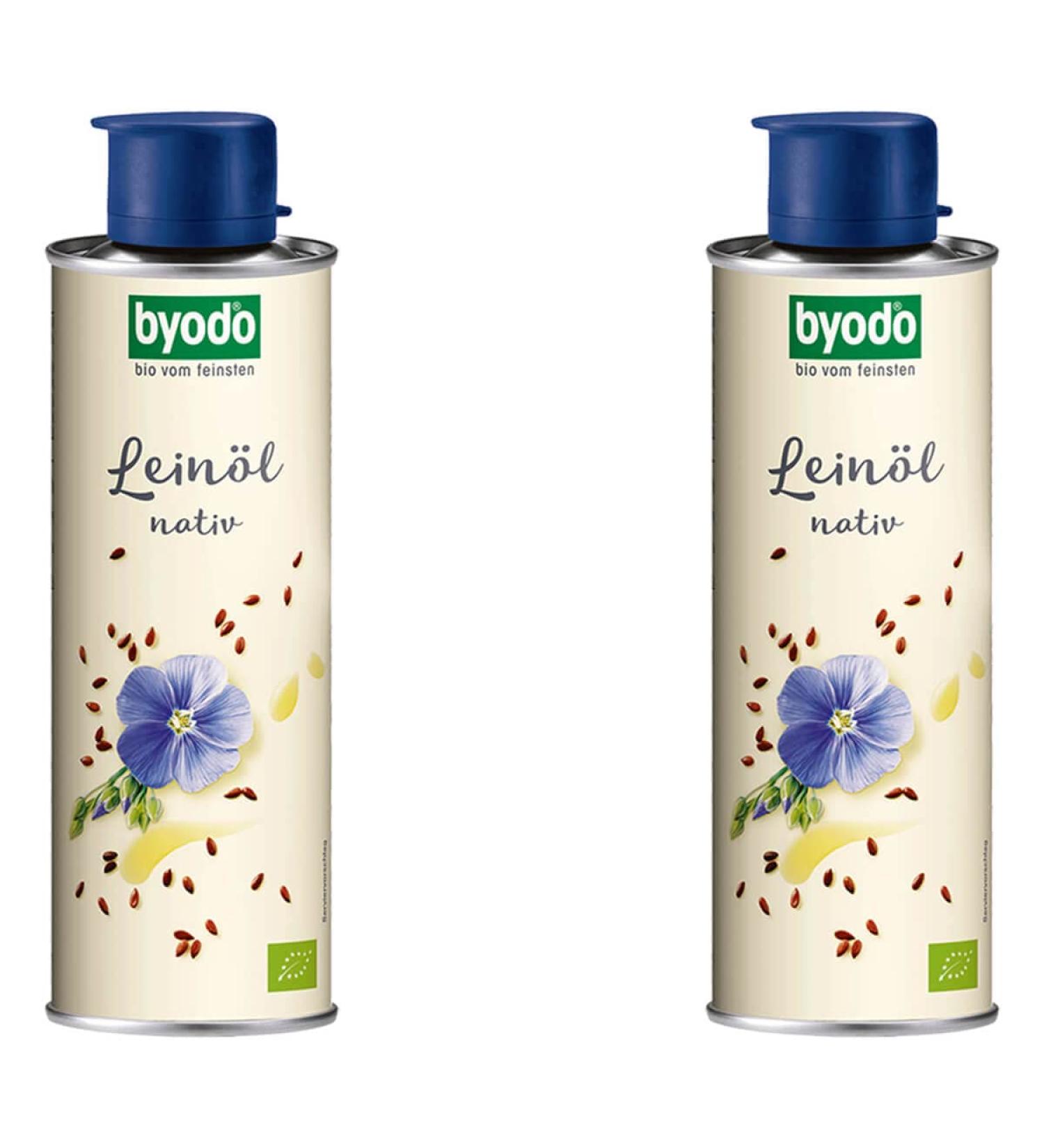 Byodo Native Linseed Oil Pack of 2 (2 x 250 ml can) - Organic 250 ml (Pack of 2)