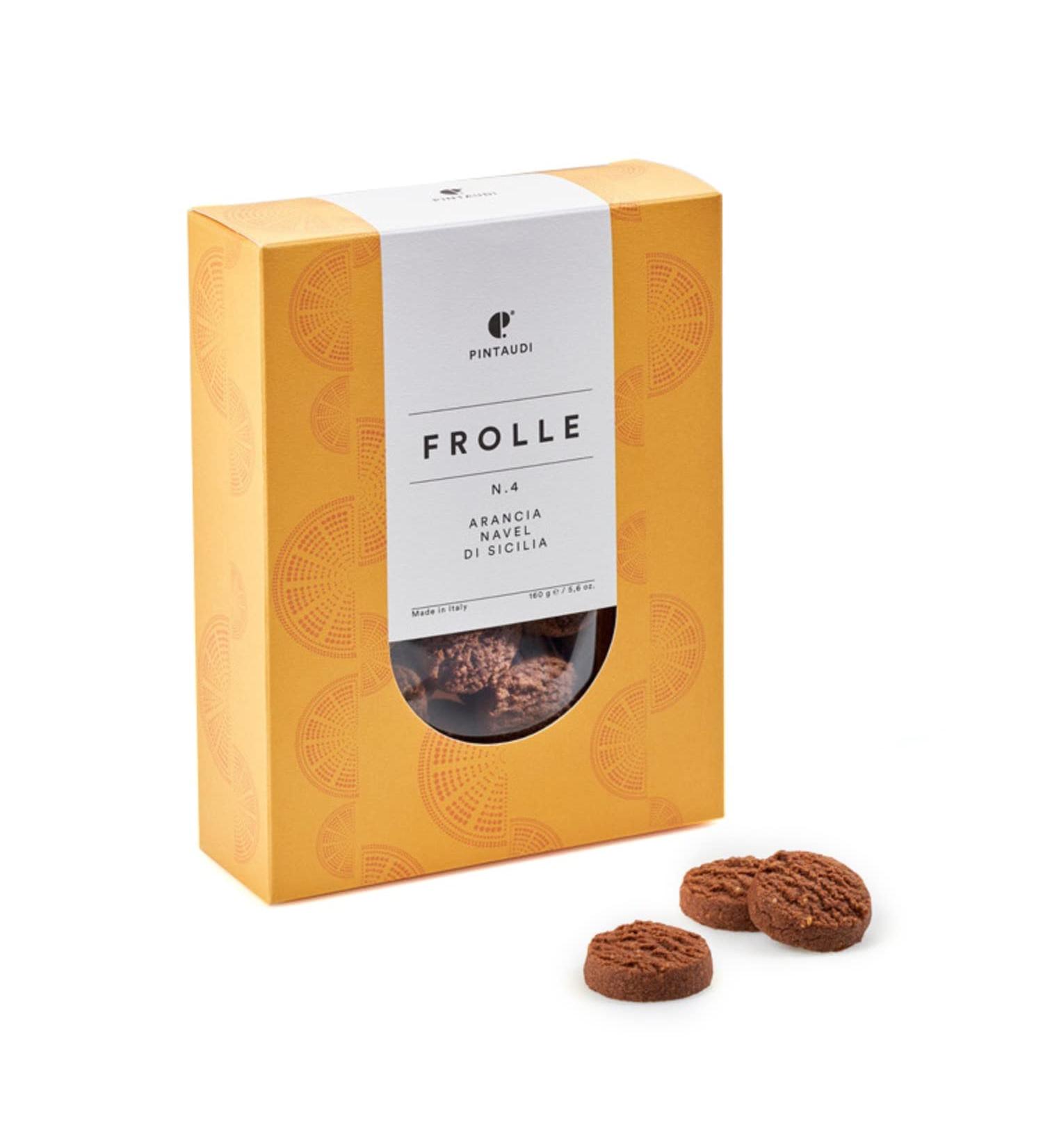 Pintaudi | Orange Navel Shortbread | Orange and Cocoa Biscuits | Sachet of Cocoa & Sicilian Orange Shortbread Biscuits - 160 Gr | Fruit Shortbread