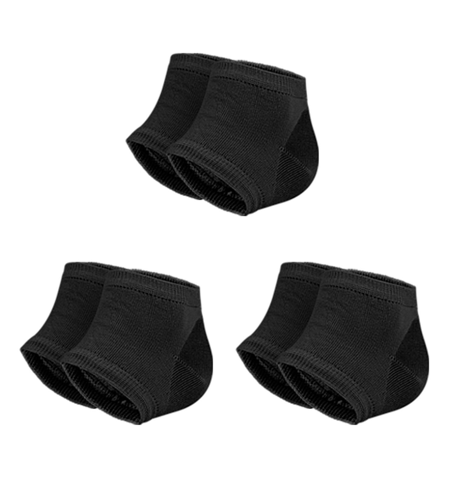 Toeless Socks Gel Lined Spa Socks Cracked Heel Repair Socks Women Dry Cracked Heel Feet Repair Foot Care Gel Heel Sleeves Black 9CM