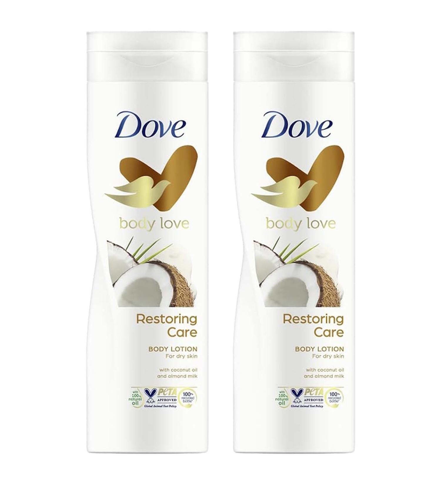 Dove Body Love Body Care for Dry Skin with Coconut Oil and Almond Milk 400 ml - Pack of 2