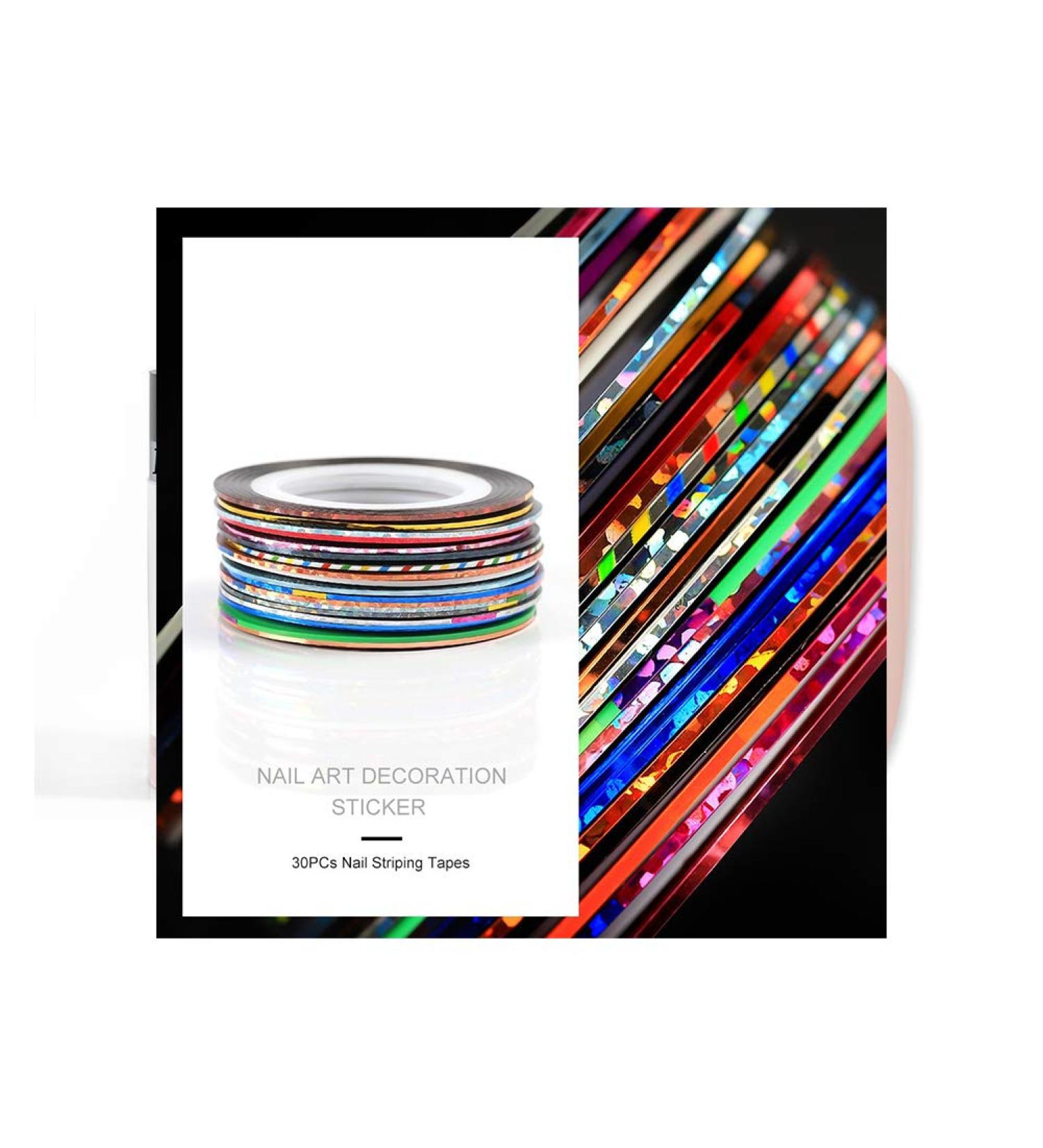 Fashion Gallery 30x Nail Design Decorative Stripes - Premium Nail Art Stickers for Stunning Nail Designs - Buy Online on GoSupps.com