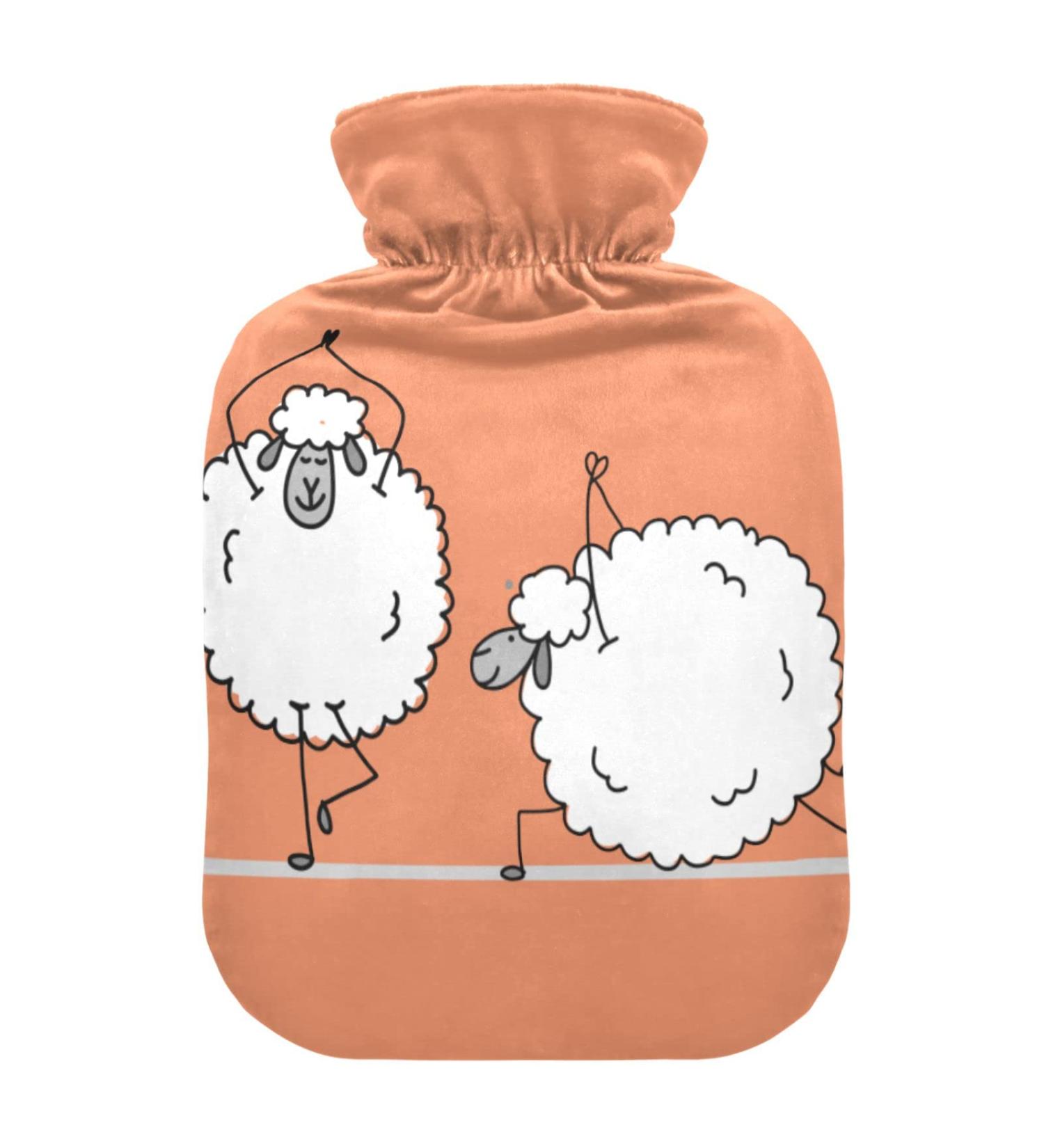 Durable 1L Heat Bottle - Funny Sheep Design for Pain Relief & Heat Therapy | Ideal for Neck Shoulder & Cramp Comfort - Buy Online on GoSupps.com