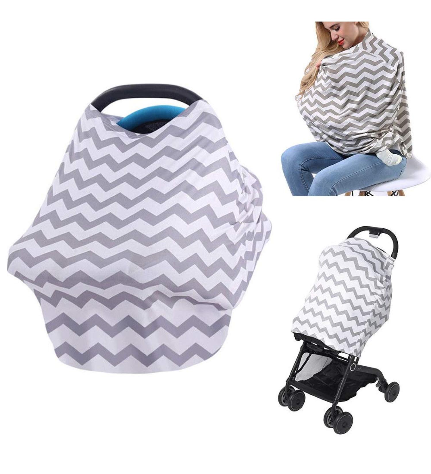 Organic Cotton Multi-Use Nursing Cover & Scarf for Breastfeeding, Baby Carrier, Car Seat Canopy & Shopping Cart - Boys and Girls (NP04) - Buy Online on GoSupps.com