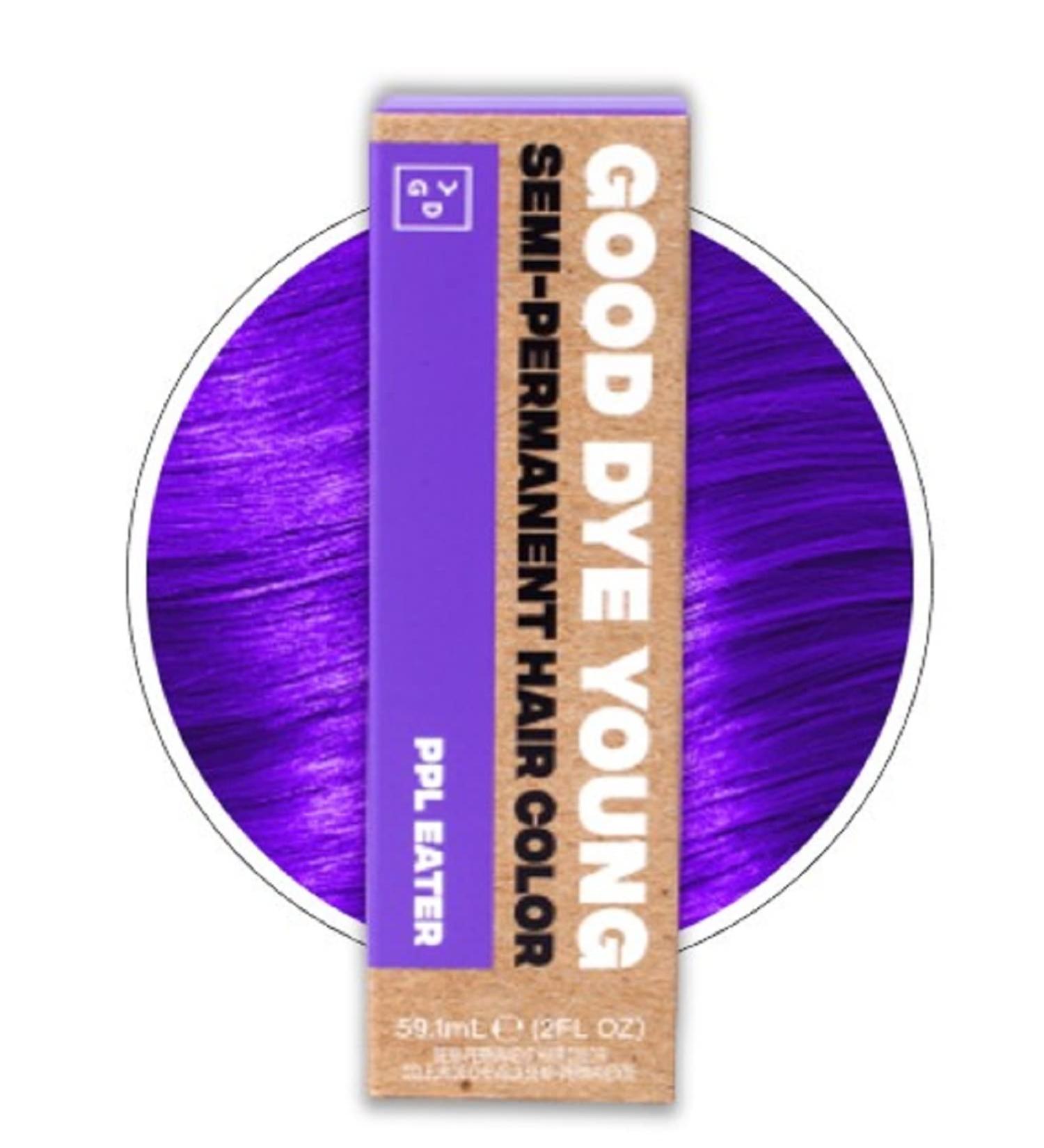 Good Dye Young Streaks and Strands (PPL Eater Purple) - UV Protective Semi-Permanent Hair Dye | 15-24+ Washes | Conditioning & PPD-Free | Cruelty-Free & Vegan - Buy Online on GoSupps.com