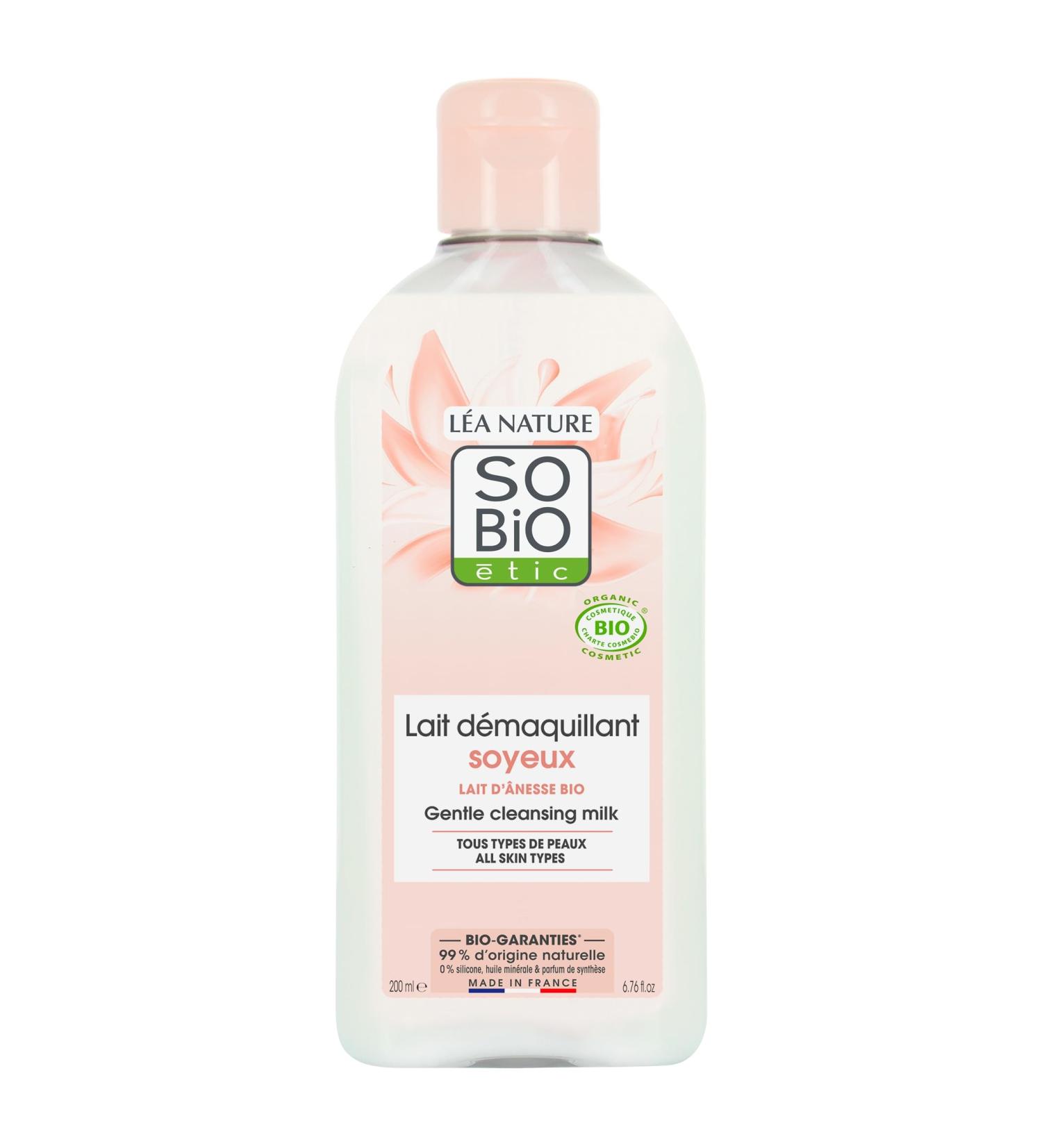 So'Bio étic - Silky make-up remover milk - Mon Lait d'Ânesse - All skin types - Cosmebio certified - 200 ml bottle - Pack of 2
