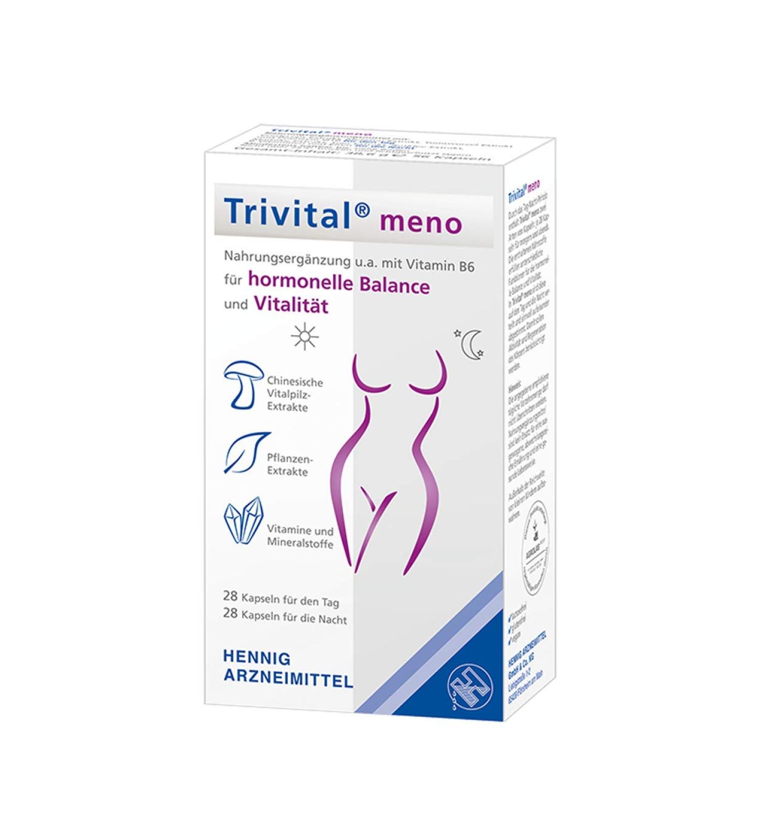 Buy TRIVITAL Meno - Vegan Hormonal Balance & Vitality Supplement | Lactose-Free Gluten-Free 56 Capsules - Buy Online on GoSupps.com