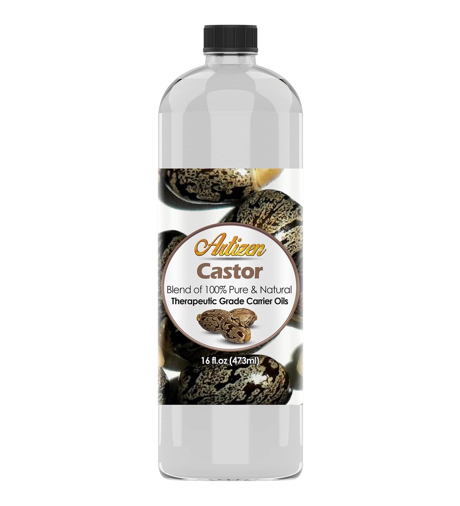 Artizen 100% Pure Castor Oil - Huge 16 oz Bottle - Premium Therapeutic Grade - Skin & Hair Moisturizer - Ideal Carrier Oil for Essential Oils - Buy Online on GoSupps.com