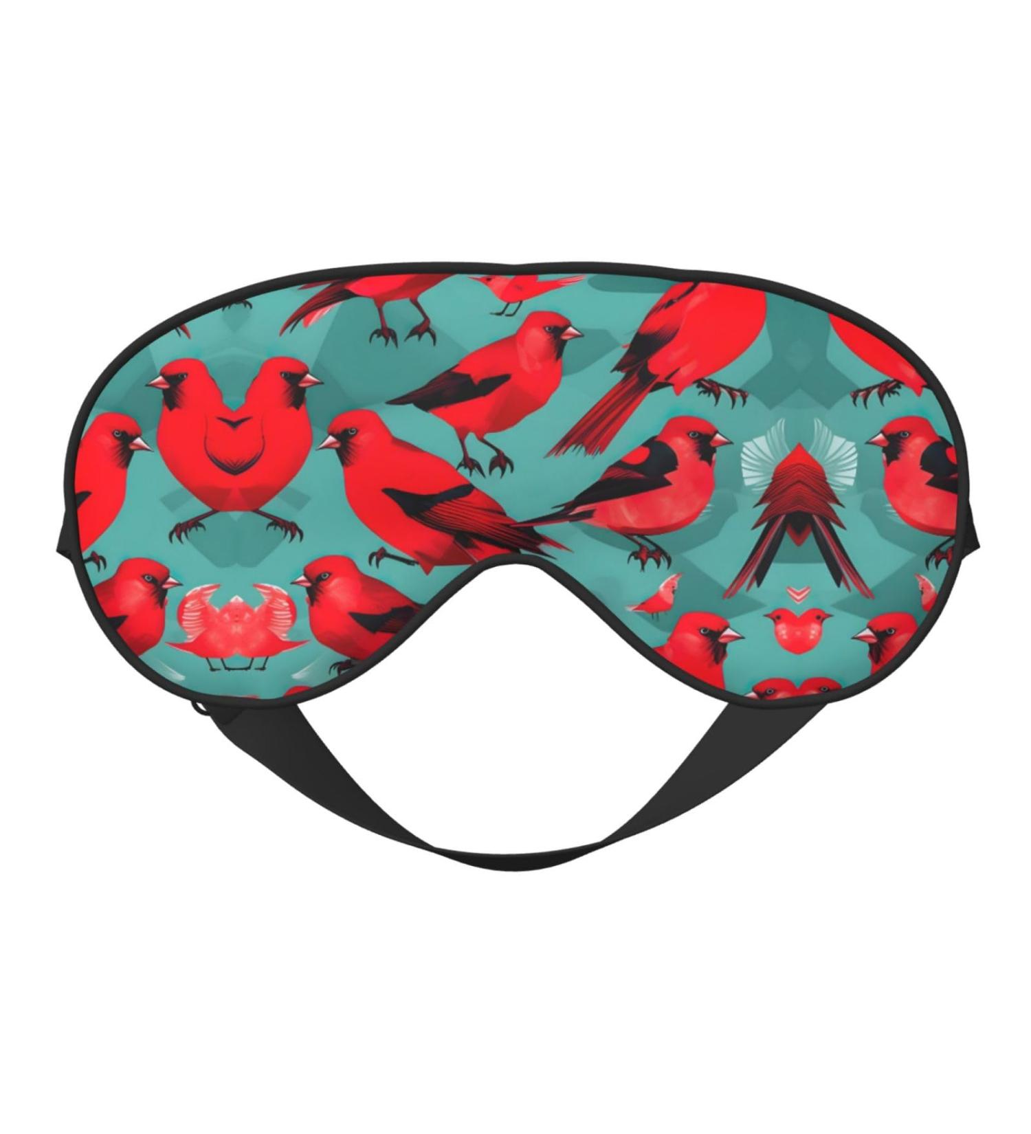 Red Birds Fauna Wild Soft Sleep Eye Mask | Breathable Female Eye Patch for Travel & Relaxation - Shop Internationally - Buy Online on GoSupps.com
