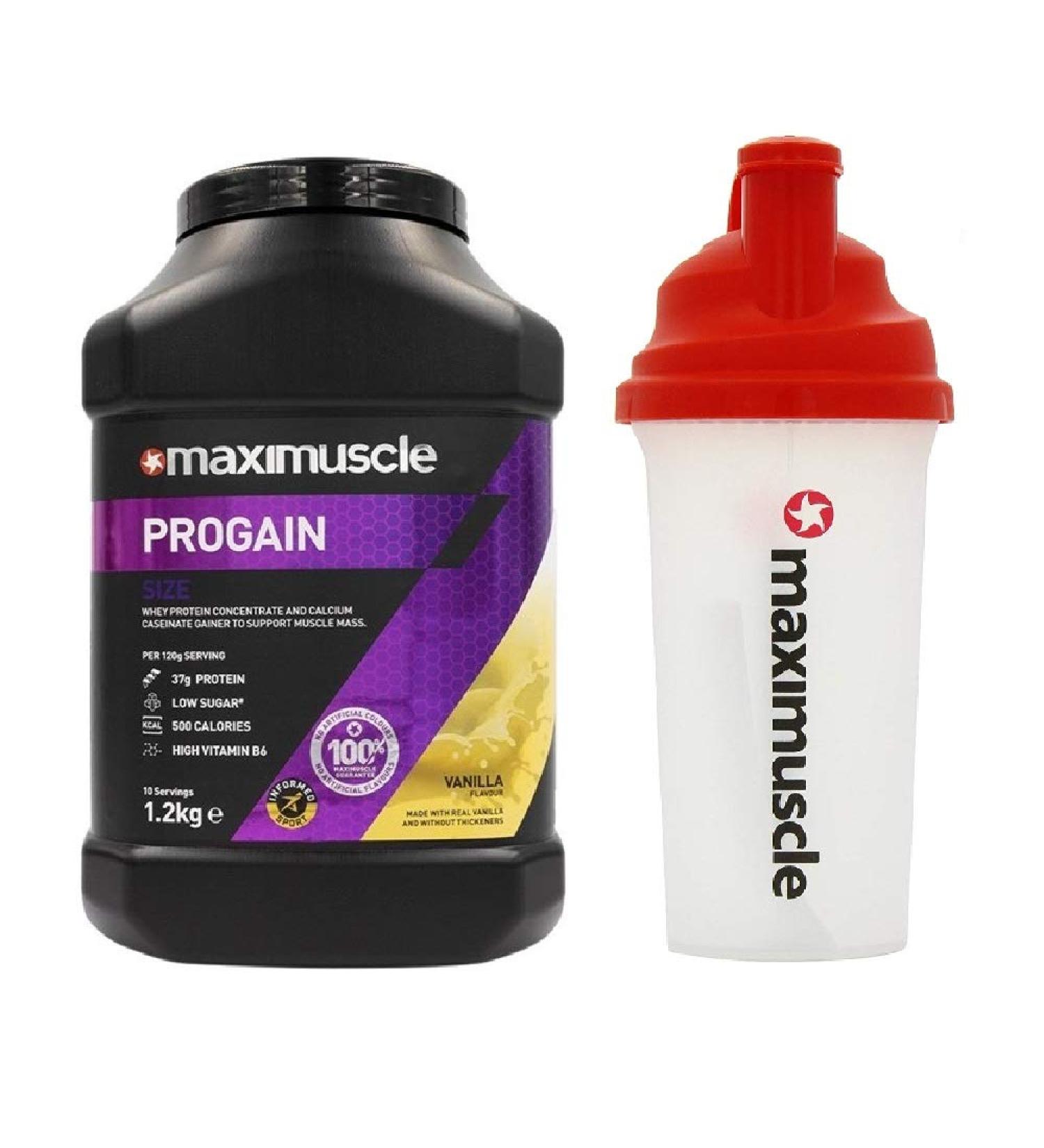 Maximuscle Progain Vanilla Shaker 1.2kg - Buy Online on GoSupps.com
