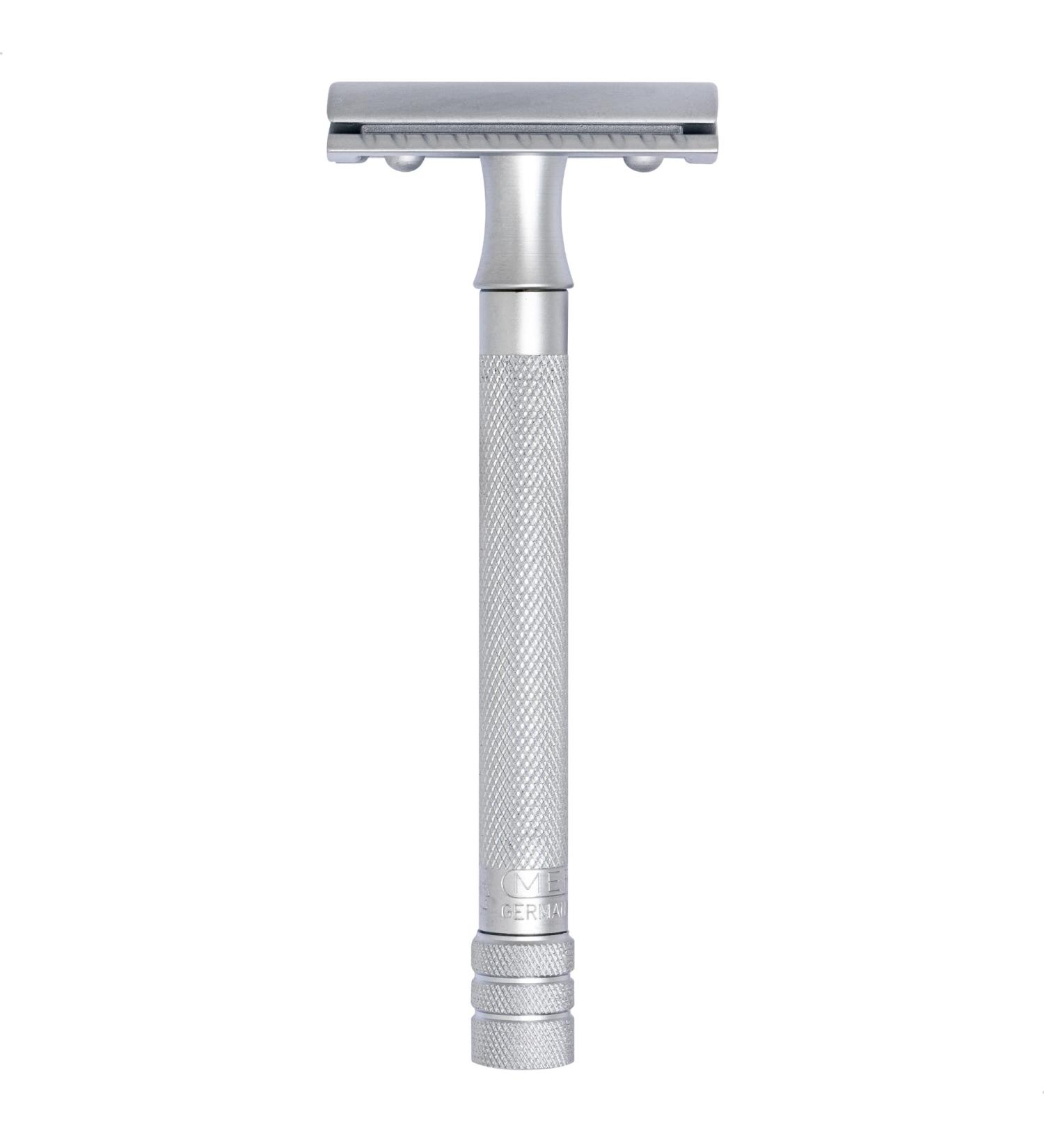 Merkur 22C Razor Plane | Matte Chrome Satin | Three-Part Closed Comb | Ideal for Wet Shaving | Durable Zinc & Brass | Made in Germany - Buy Online on GoSupps.com