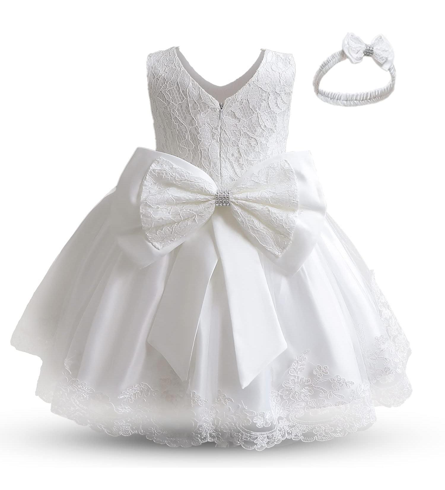 NNJXD Baby Girls Flower Princess Dress 648 White-a | 6-12 Months - Buy Online on GoSupps.com
