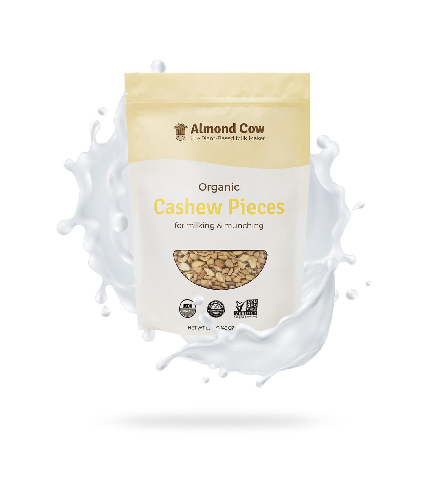 Organic Cashew Pieces for Plant-Based Milk Making - Almond Cow | 3lb Bulk, Vegan, USDA Organic, Non-GMO, Glyphosate Residue Free - Buy Online on GoSupps.com
