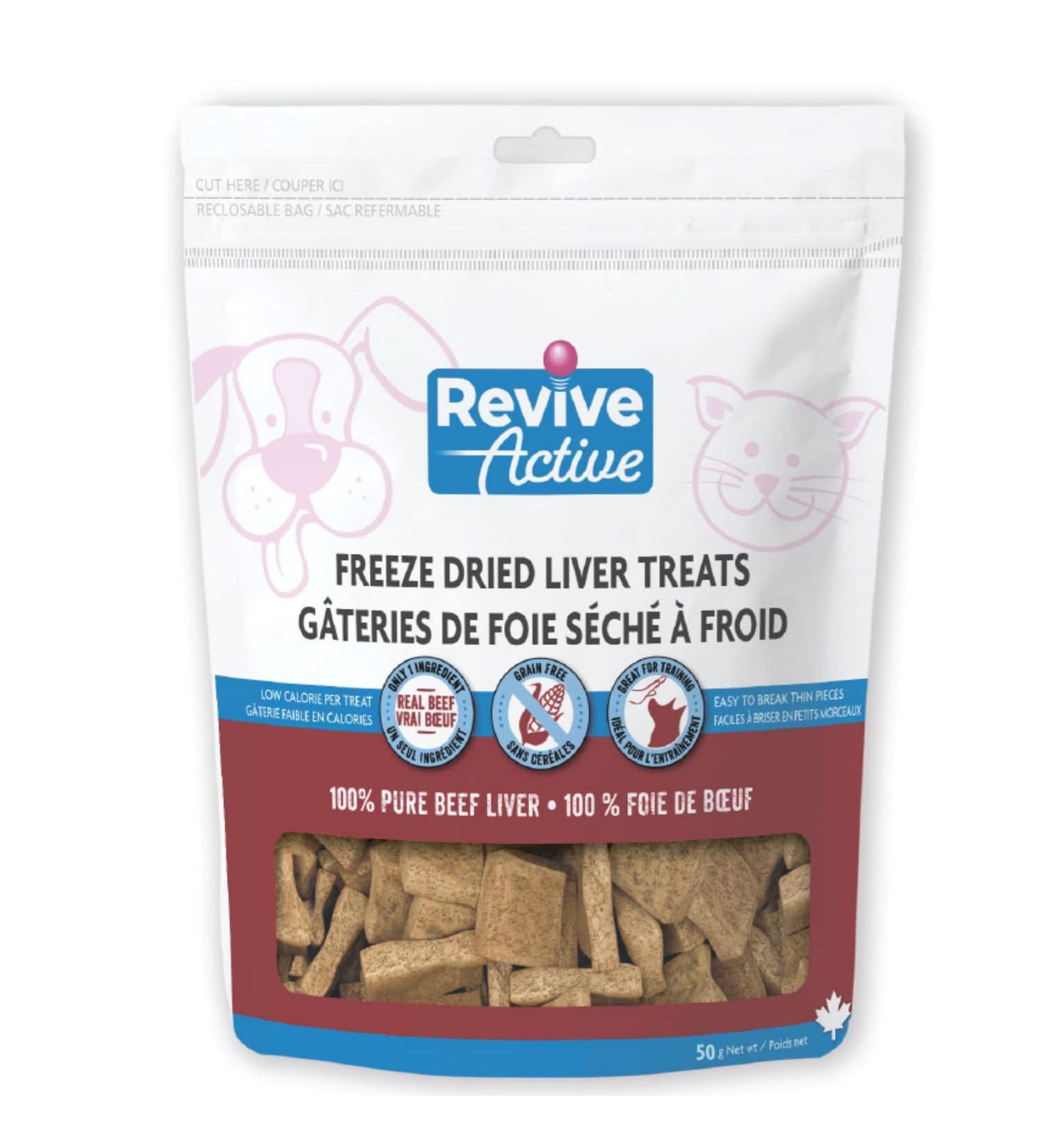 Revive Active Freeze Dried Beef Liver Treats for Dogs and Cats 50gr- Nutritious Pure and All Nutritive Low Calorie Per Treat Great for Training Easy to Break in Pieces 50 g (Pack of 1) - Buy Online on GoSupps.com