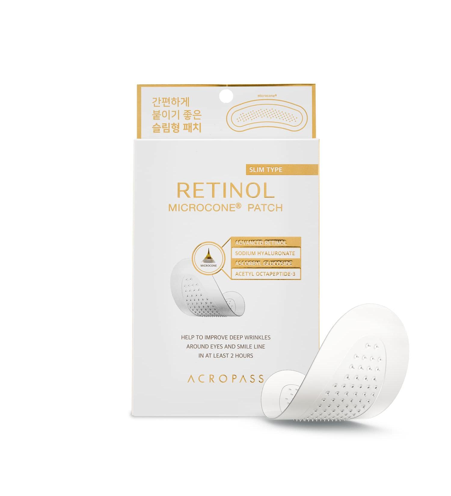 Acropass Retinol Microcone Patch Slim - 2 Patches for Eye Area & Smile Lines | Effective Wrinkle Care & Line Treatment - Buy Online on GoSupps.com