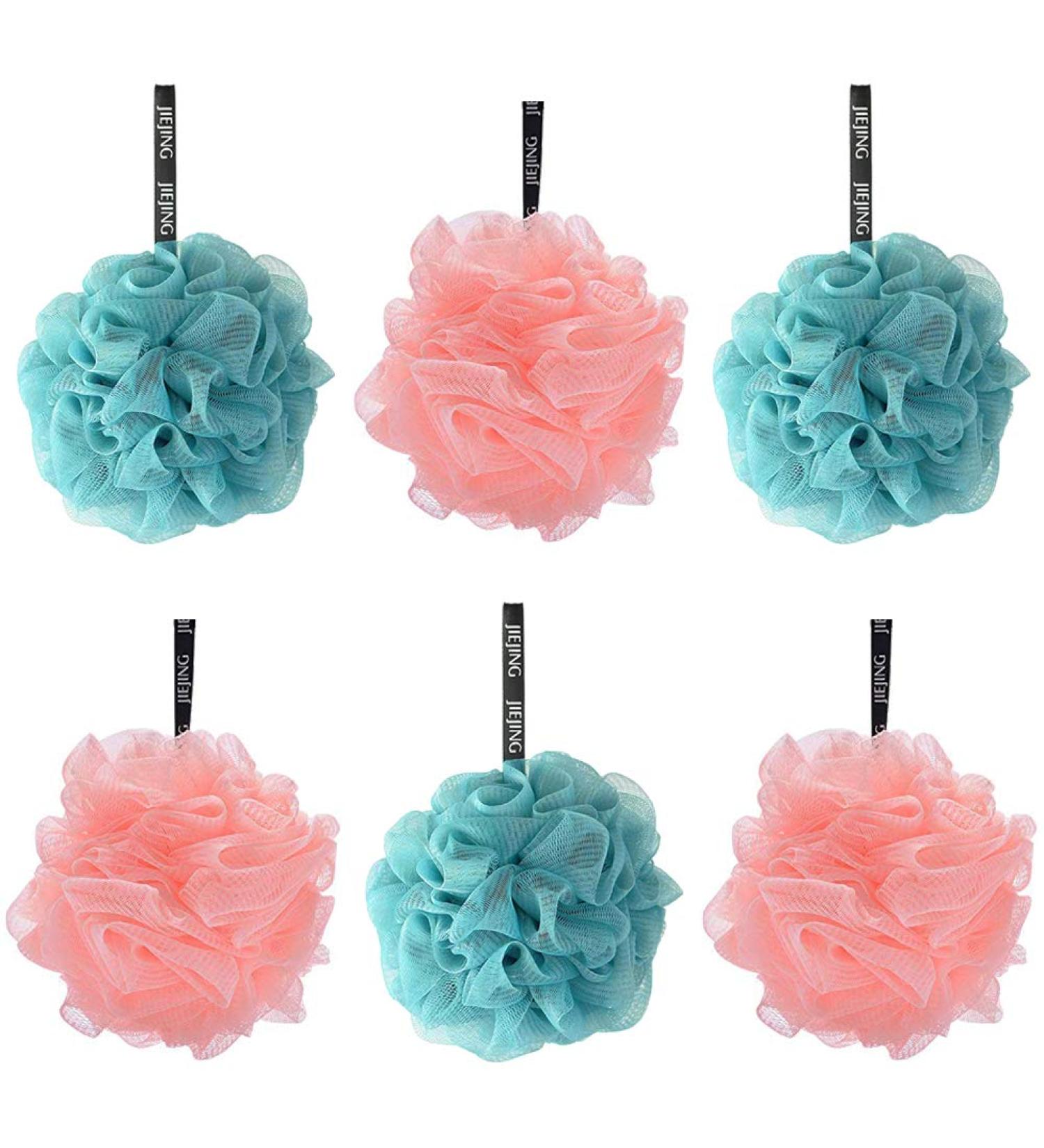 Nalcy 6-Piece Shower Sponge Set | Body Luffa Mesh Bath & Shower Puff for Healthy Skin - Perfect for Men & Women - Buy Online on GoSupps.com