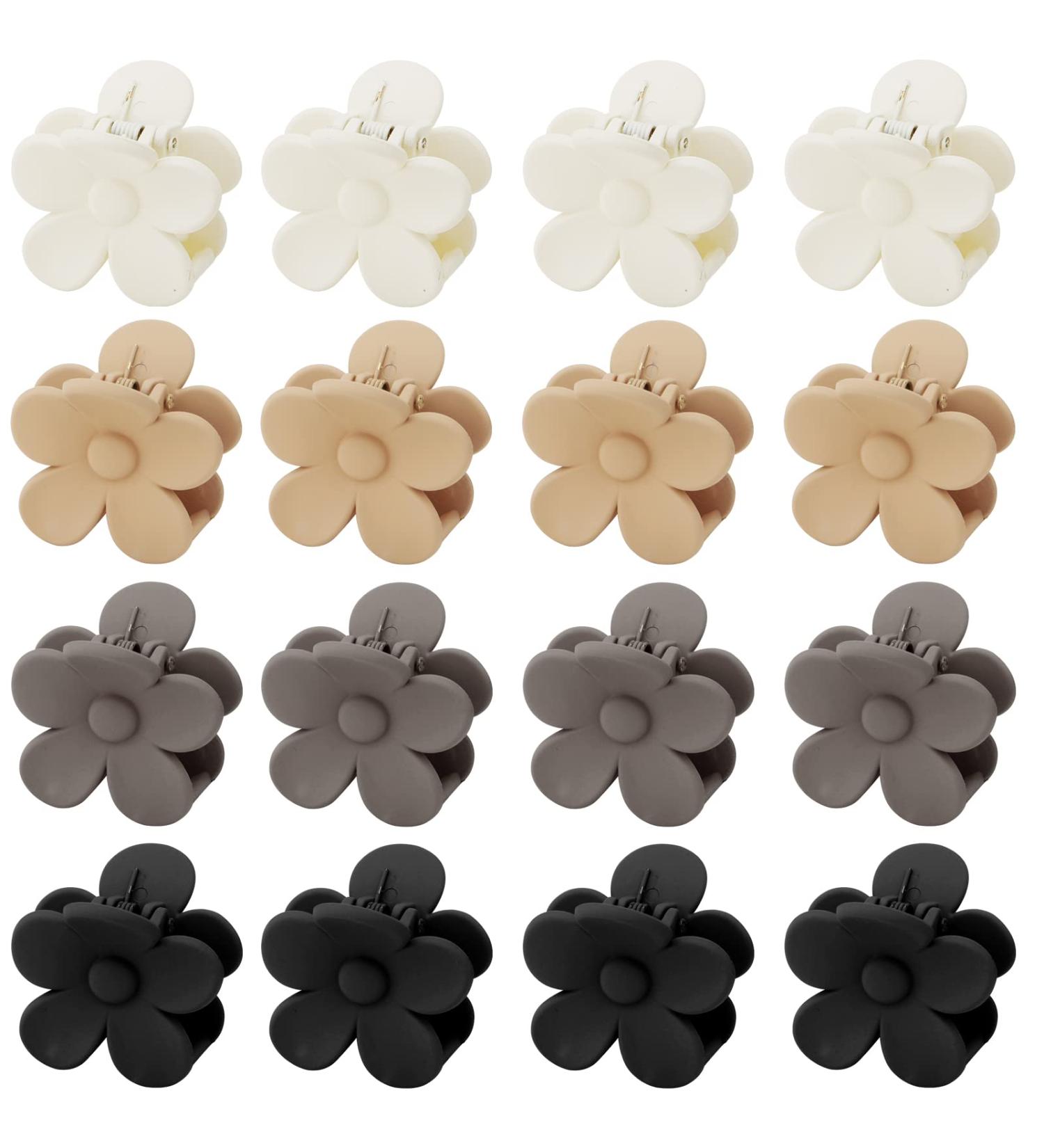 Hapdoo 16 PCS Flower Small Hair Clips - Matte Daisy Clips for Women & Girls | Non-Slip Strong Hold Mini Hair Accessories - Buy Online on GoSupps.com