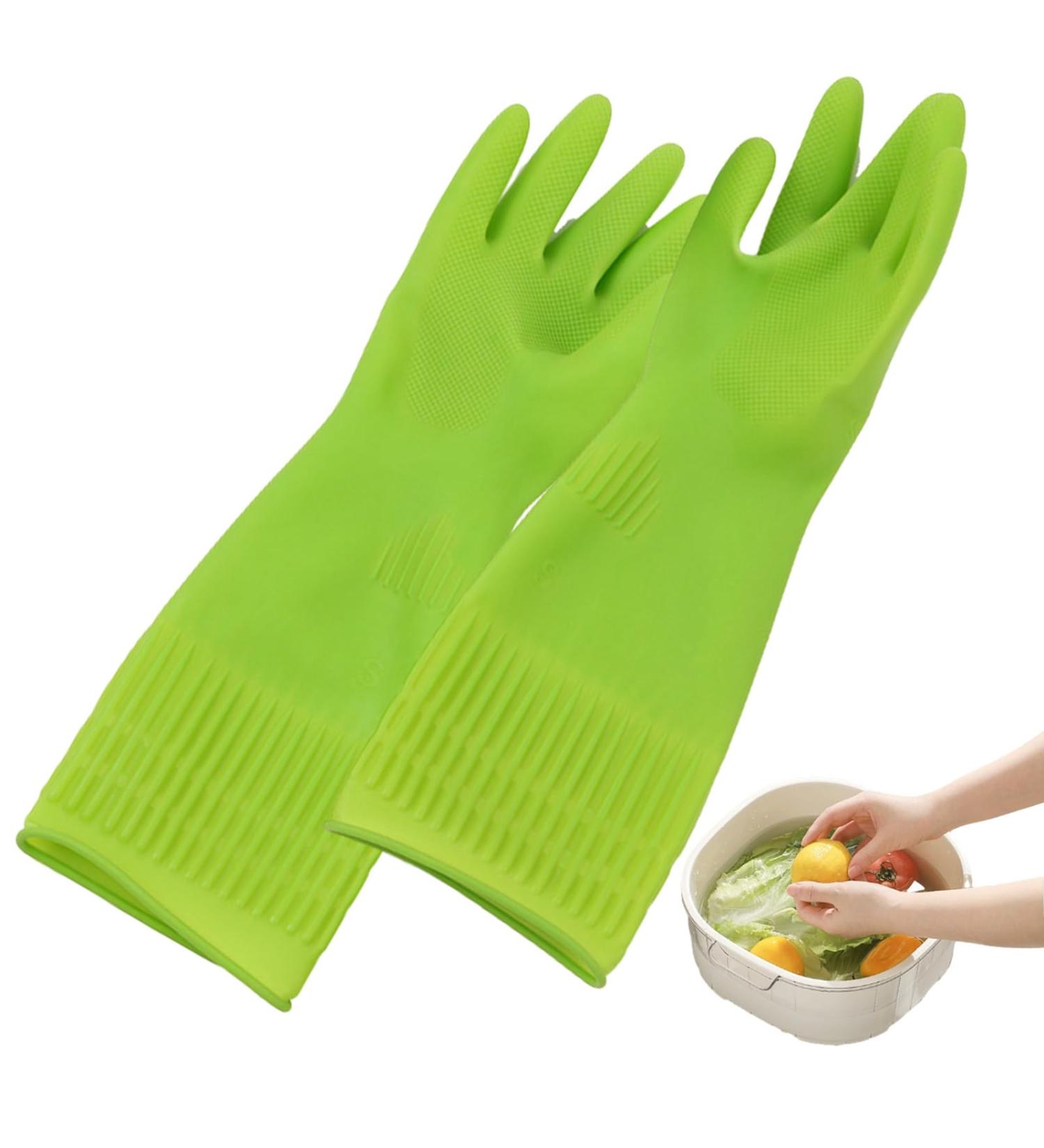 BUKISA Dishwashing Gloves Household Cleaning Gloves 1 Pair Waterproof Dishwashing Gloves Reusable Household Gloves Latex Thicken Kitchen Cleaning Housework Tools - Buy Online on GoSupps.com