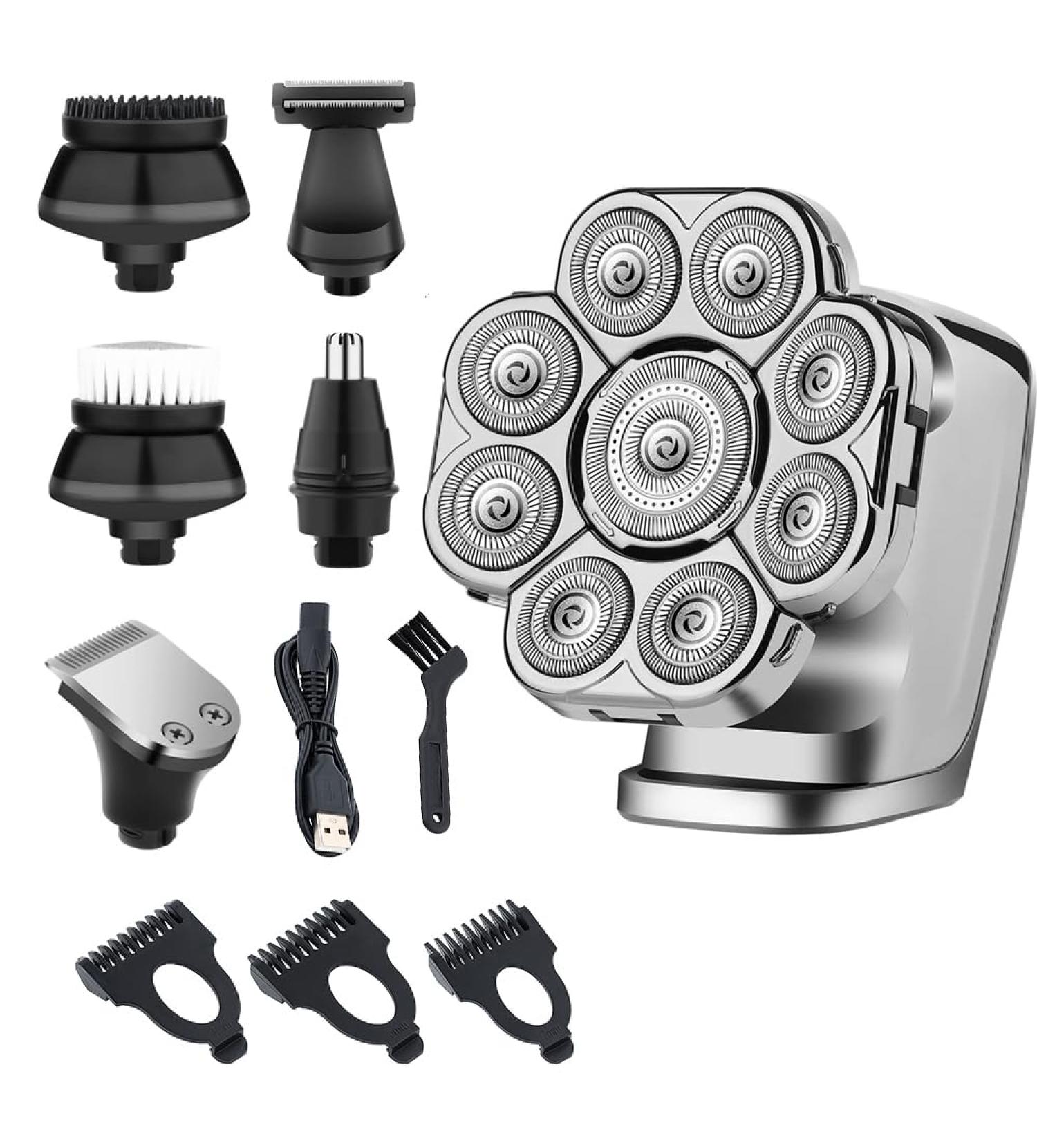 9D Head Shaver for Bald Men - Cordless Rechargeable Waterproof Mens Razors with LED Ultimate Bald Head Grooming - Buy Online on GoSupps.com