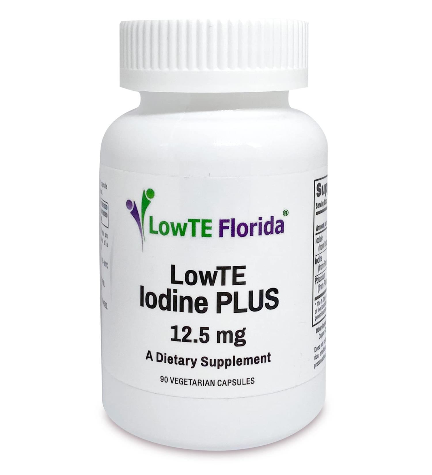 LowTE Florida Iodine Plus 12.5 mg - 90 Vegetarian Capsules for Energy Mood & Healthy Body Function | Iodine Supplement for Strengthening Hair Nails & Teeth | Regulates Metabolism - Buy Online on GoSupps.com
