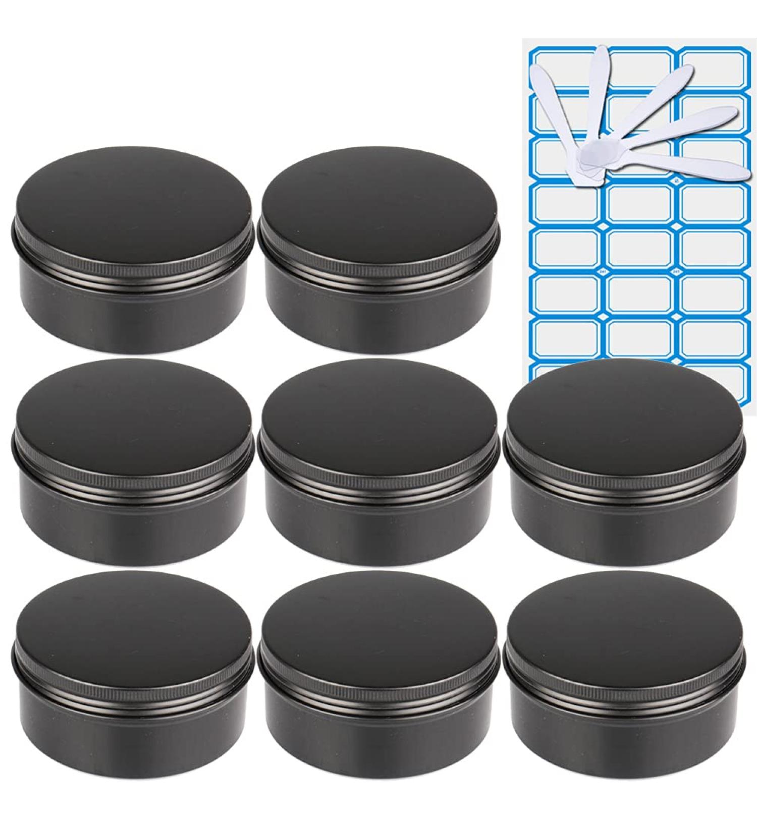 Zeoabsy 10 Pack 150ml Matte Black Aluminum Jars - Perfect for Cosmetics Candles & Ointments with Screw Lid & Spatulas - Buy Online on GoSupps.com