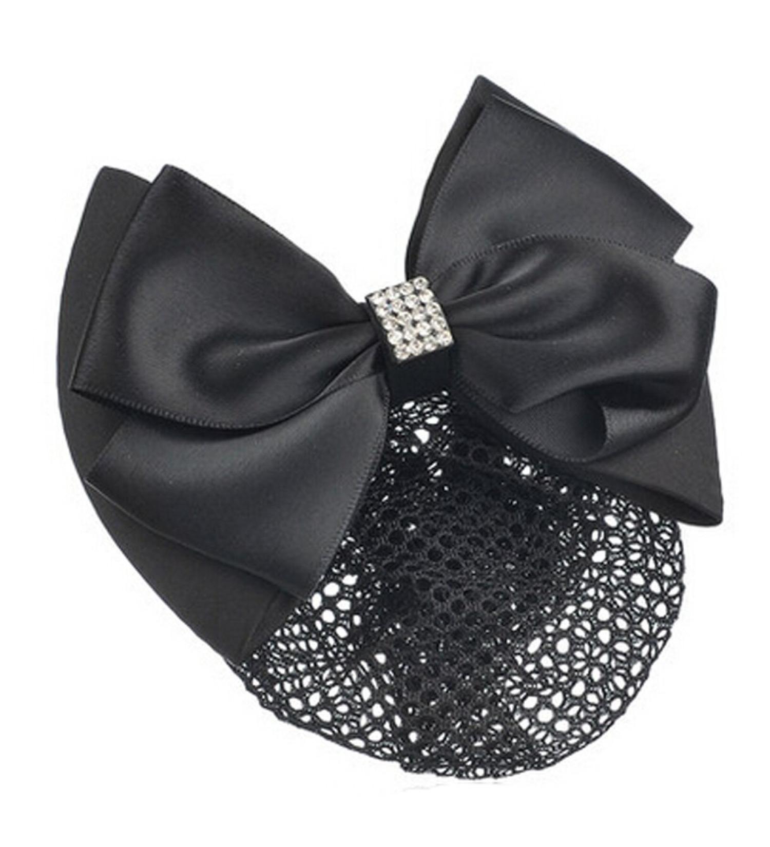 Bowknot Snood Net Net Hair Clip Net Hair Clip Barrette Hairnet Ladies Hair Pin Bowtie Barrette Hair Clip Snood Net Black