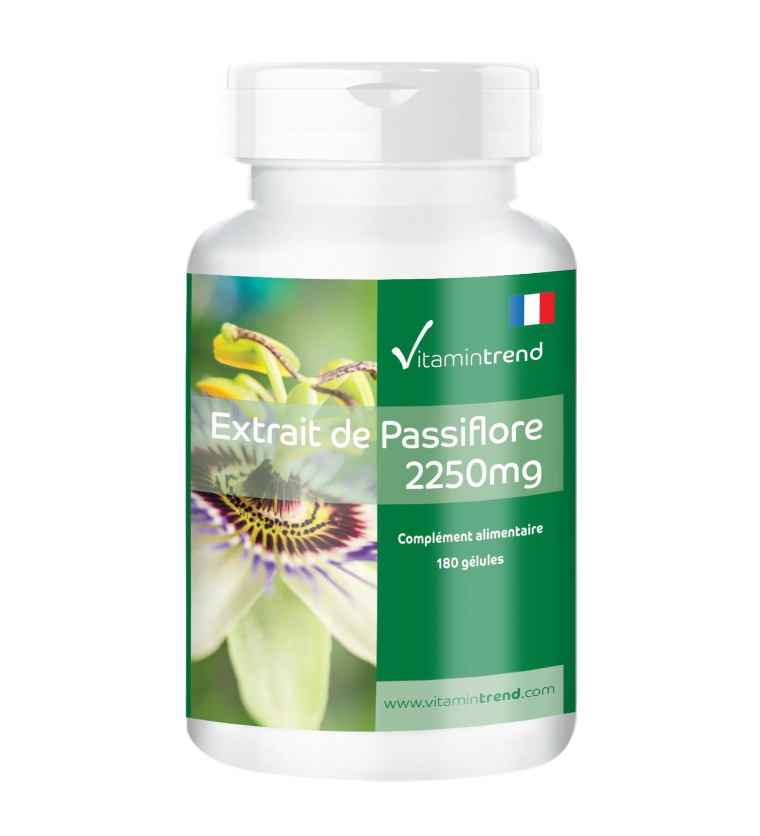 Passionflower Extract 2250mg - Box of 180 capsules -! FOR 2 MONTHS! Vegan | Vitamintrend  - Buy Online on GoSupps.com