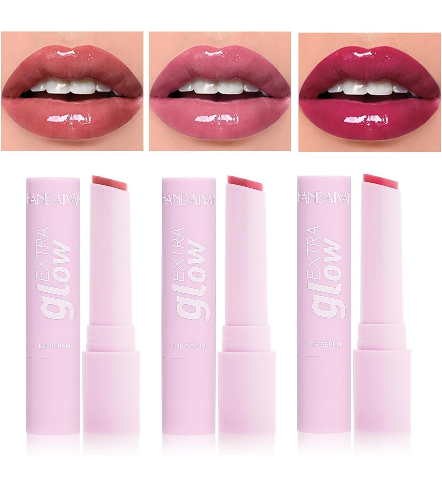 3 Pcs Plumping Lip Gloss Set - Glass Shine Moisturizing Lipstick Hydrating Tinted Balm for Non-Sticky High Shine Color (Colors 04 05 08 - Buy Online on GoSupps.com