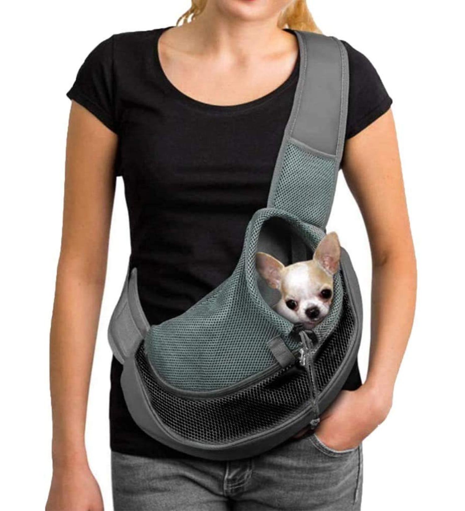 Shop Lightweight Small Dog Carrier Bag | Adjustable Shoulder Strap & Mesh Pet Transport for Travel - Buy Online on GoSupps.com